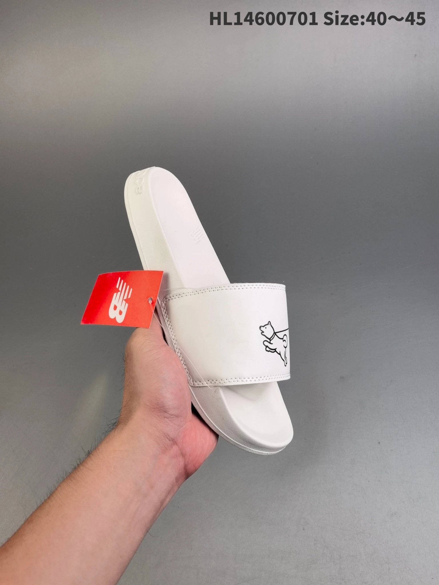 New Balance HL14600701 White Dog Slide Sandals