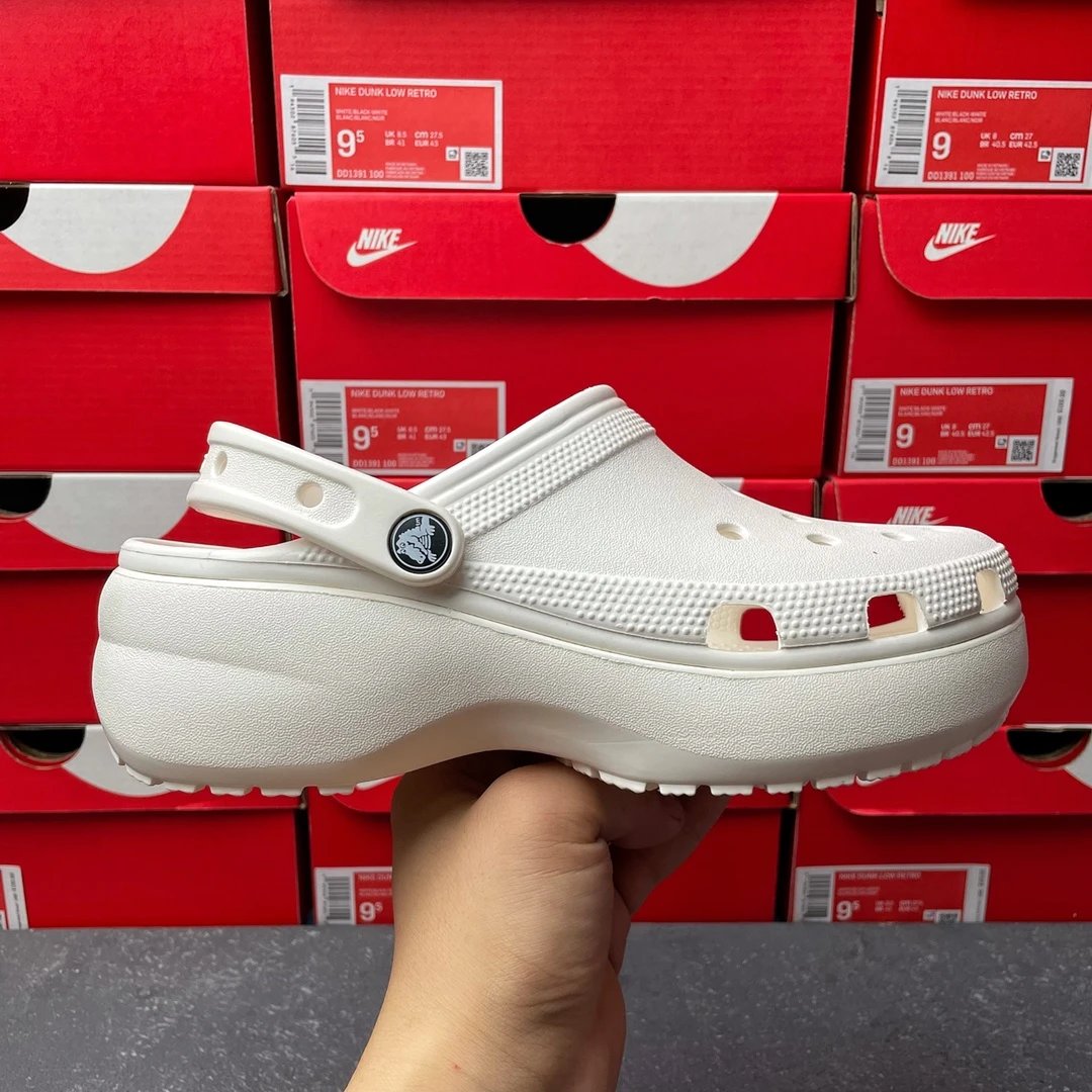 Crocs Platform Clogs White Sandals for Men and Women