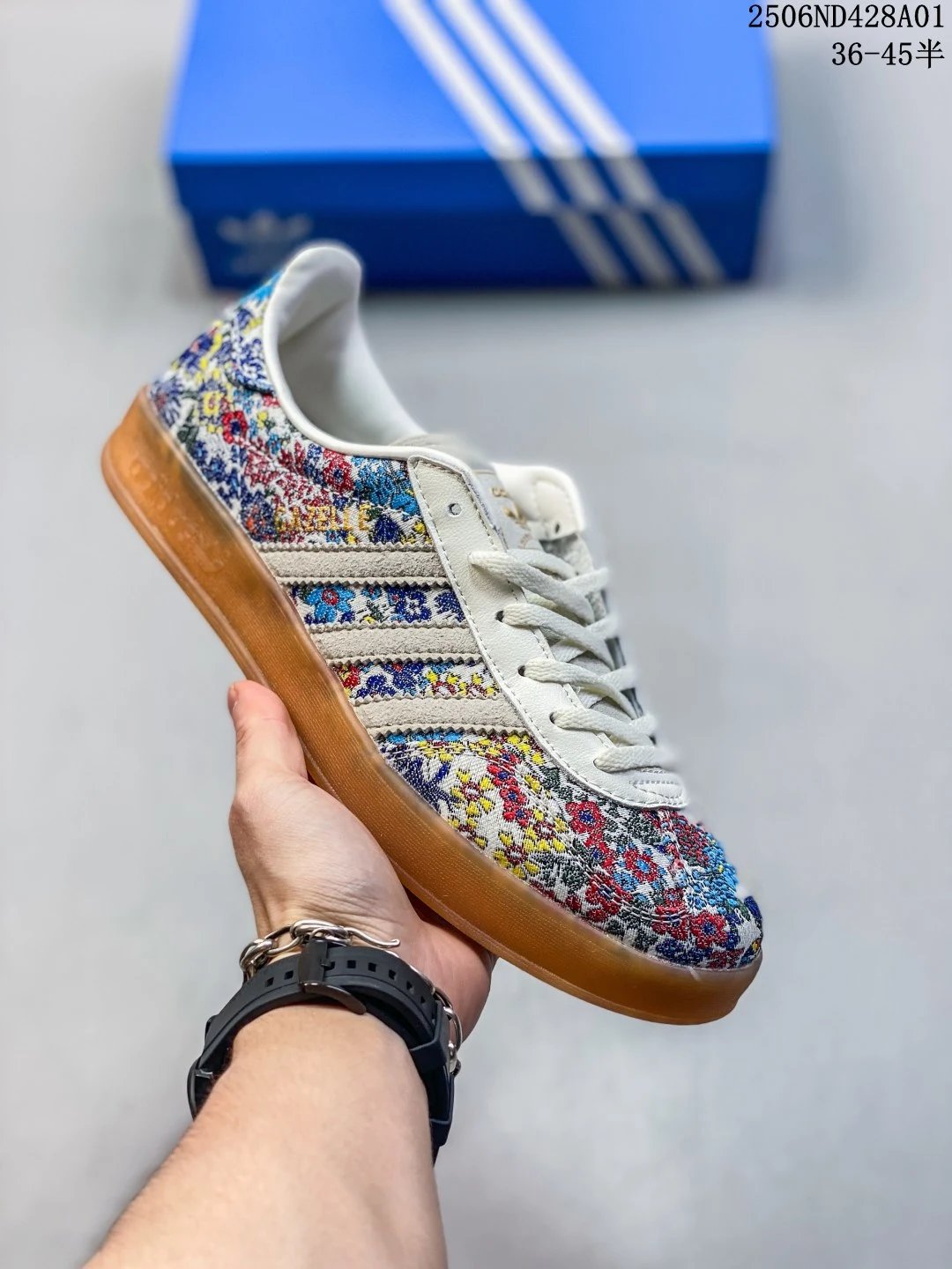 Adidas Floral Embroidered Woven Sneakers Casual Shoes