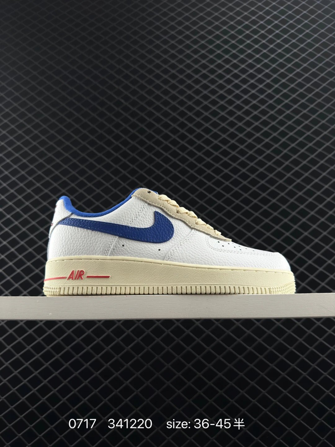 Nike Air Force 1 White Blue Leather Sneakers