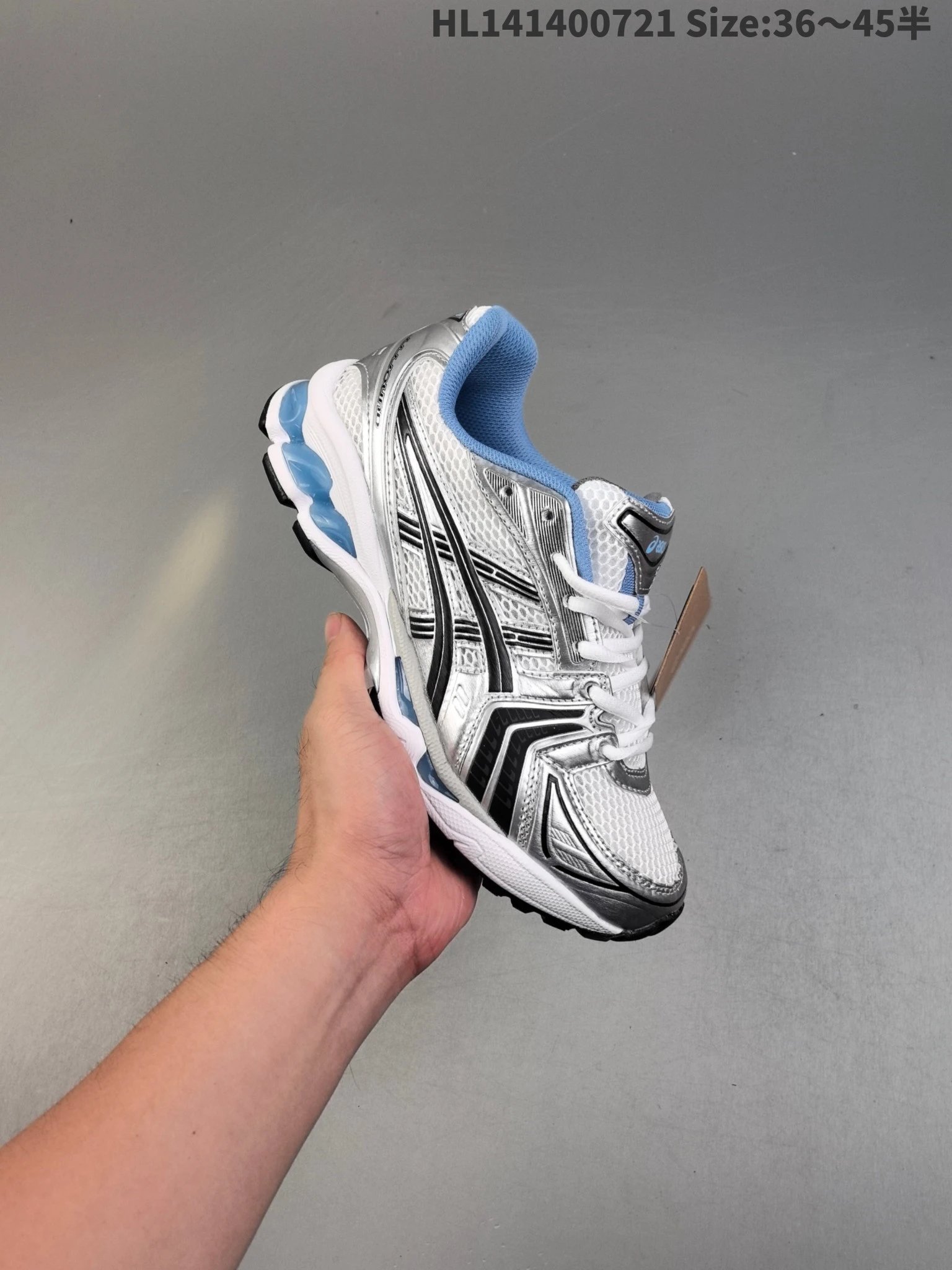 ASICS HL141400721 Silver Blue Lightweight Running Shoes