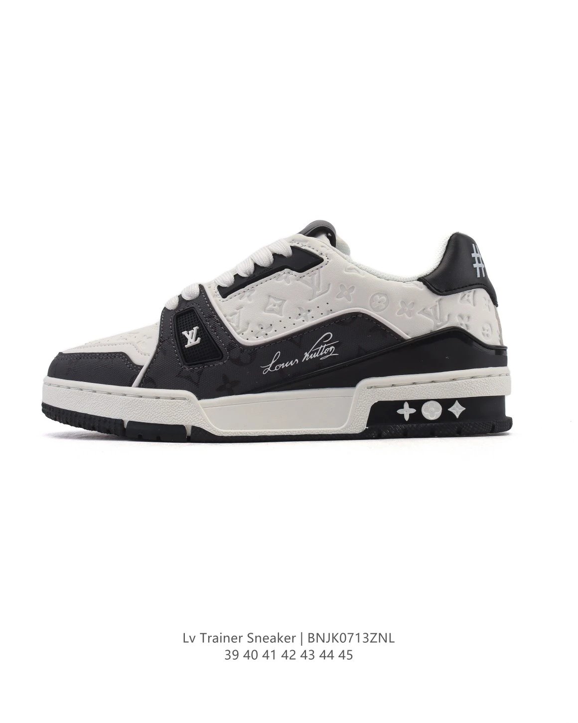 Louis Vuitton LV Trainer Black White Leather Shoes