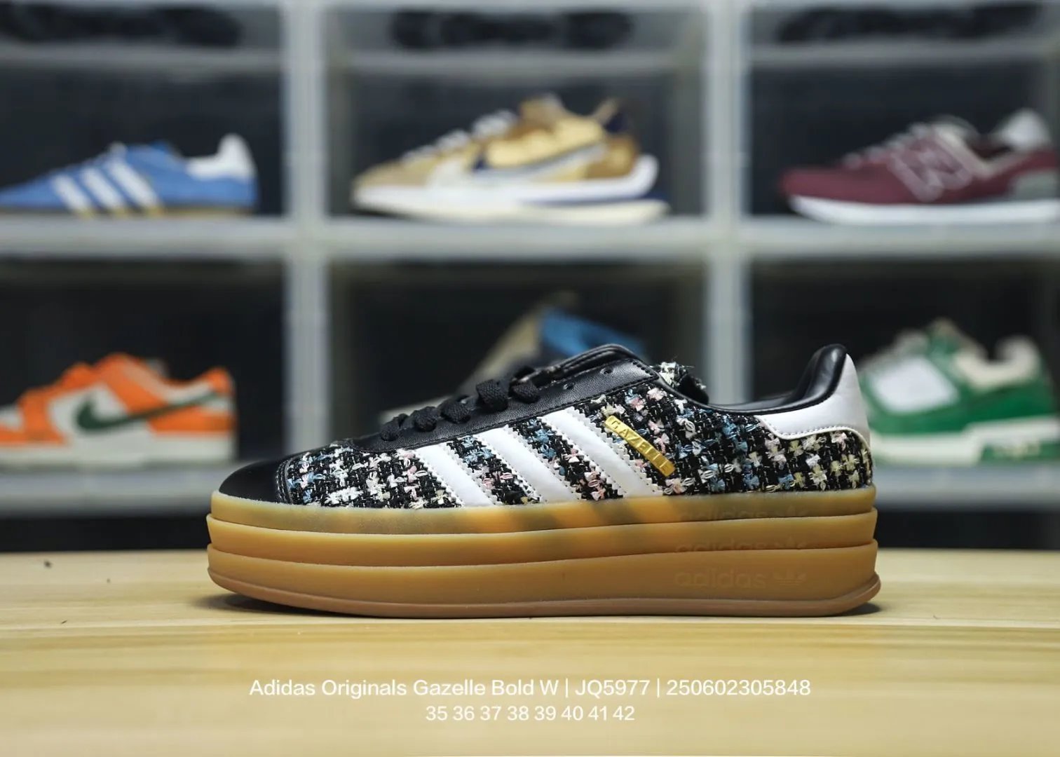 Adidas Gazelle Bold W Tweed Platform Sneakers