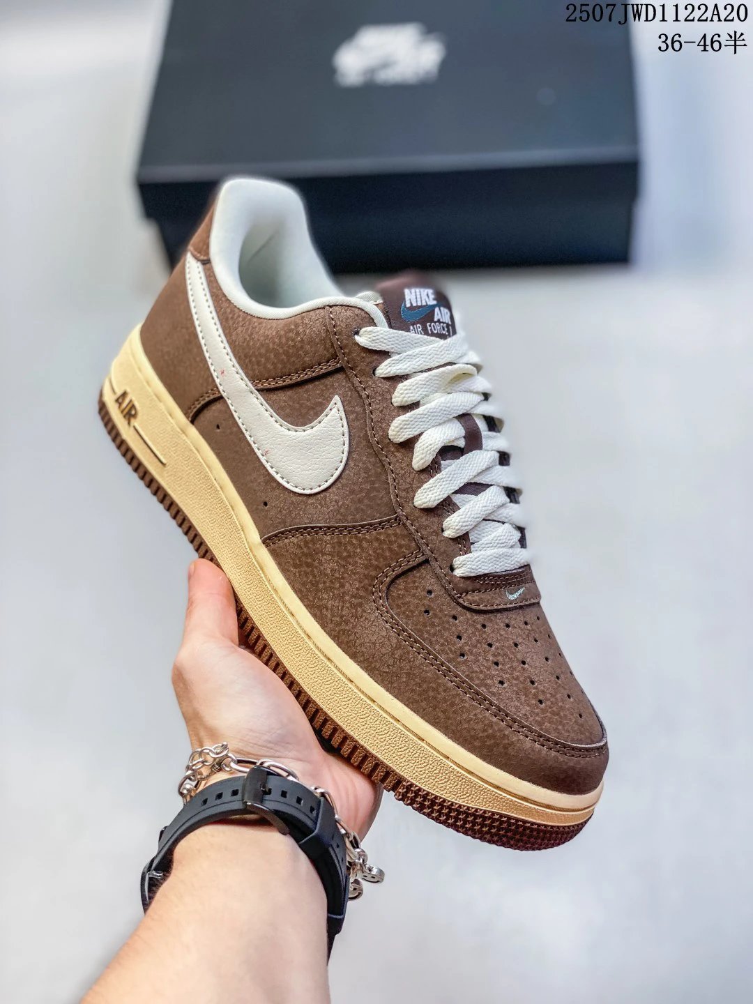 Nike Air Force 1 Brown Leather Casual Sneakers
