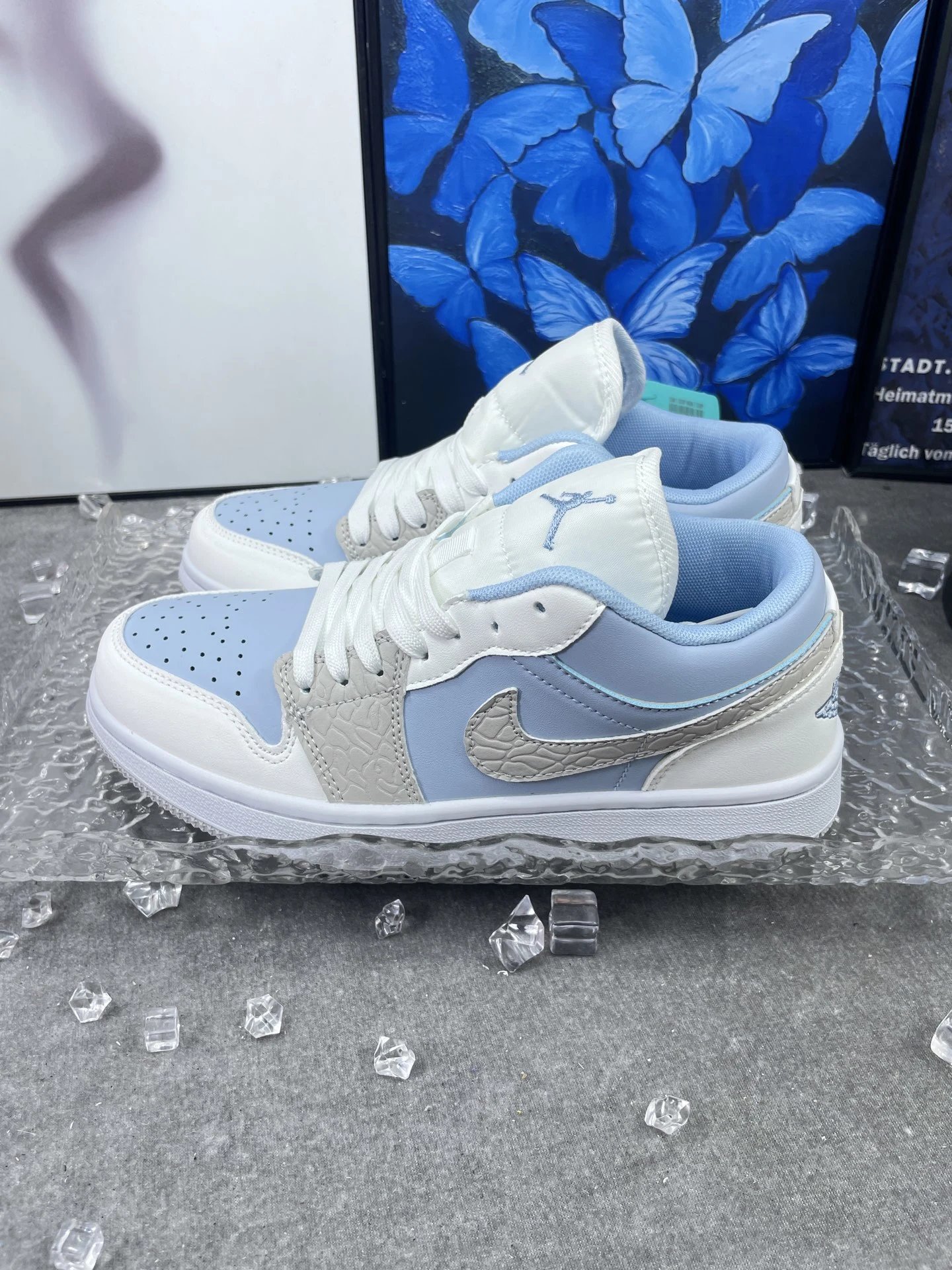 Air Jordan Low Ice Blue White Sneakers