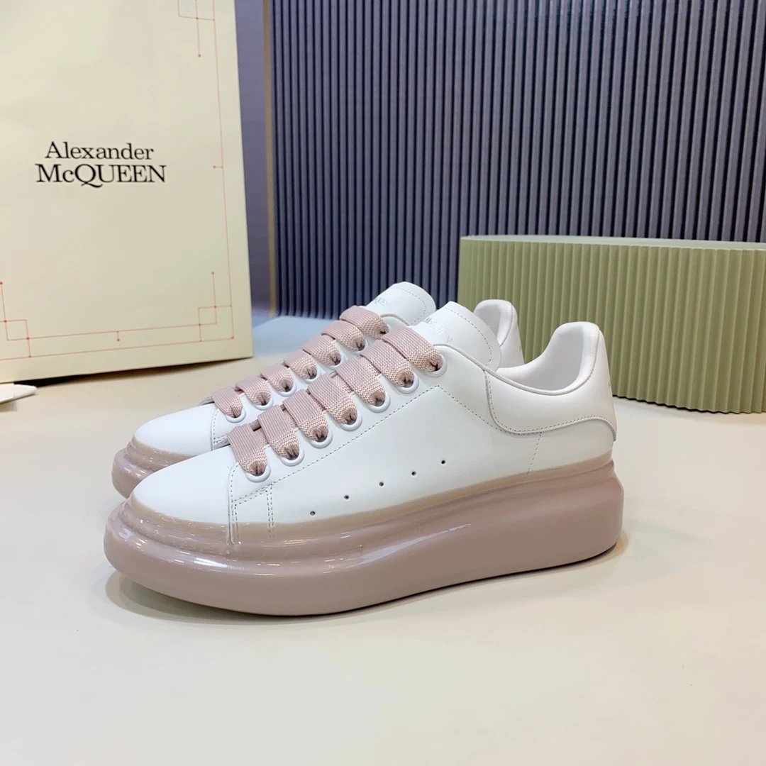 Alexander McQueen White Pink Oversized Sneakers