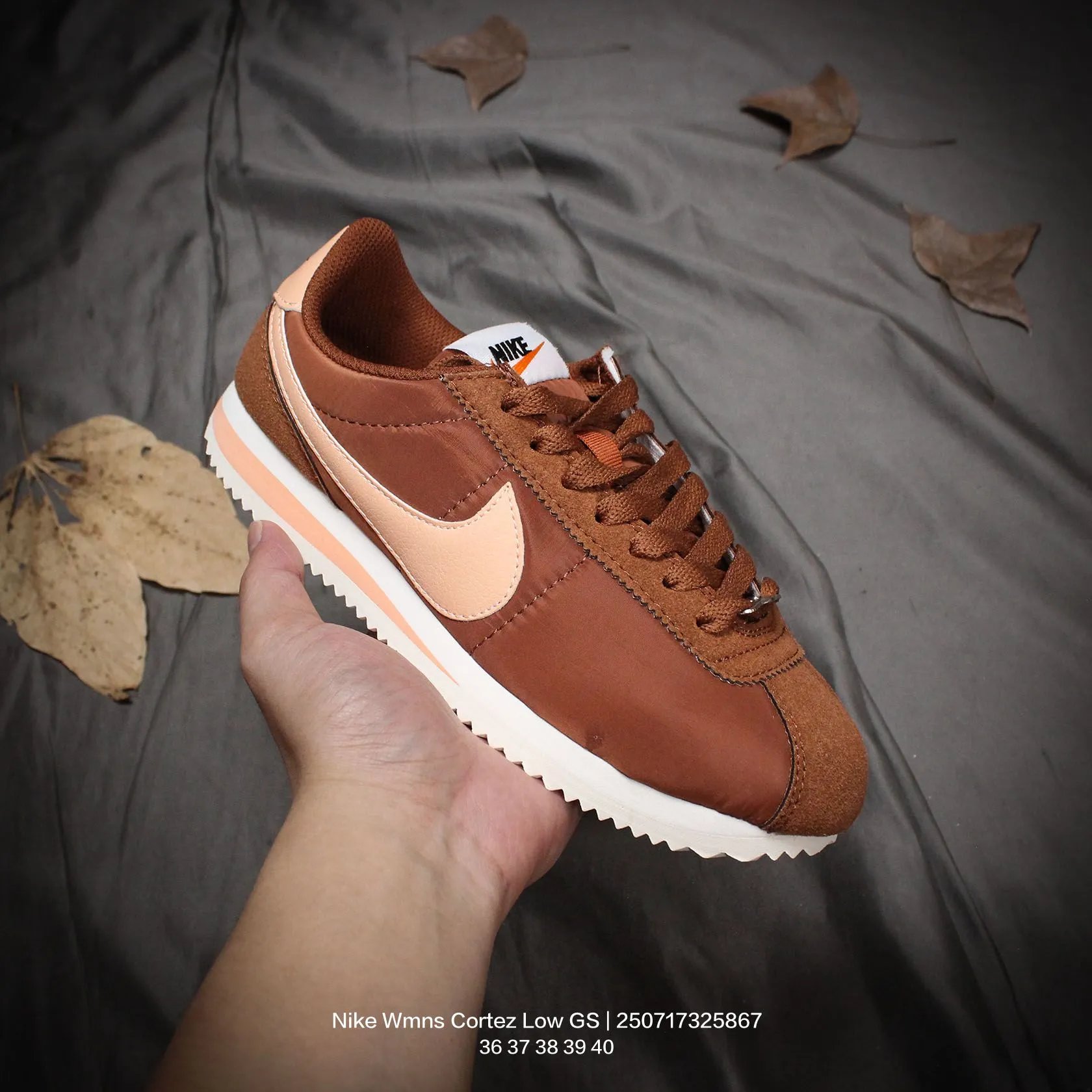 Nike Cortez Low GS Brown Peach Women Sneakers