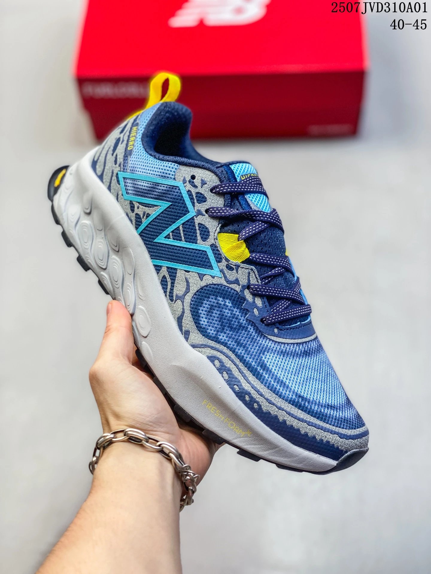 New Balance Hierro V7 Yellow Green Trail Shoes