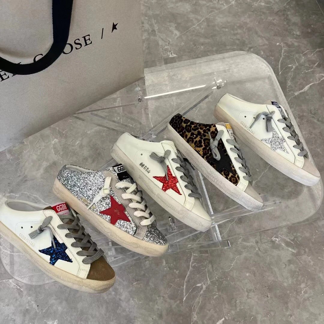 Golden Goose Glitter Star Leopard Sneakers