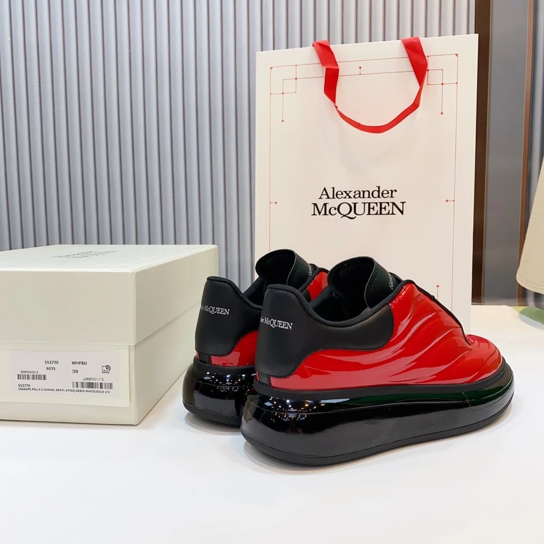 Alexander McQueen Red Glossy Chunky Sneakers for Men