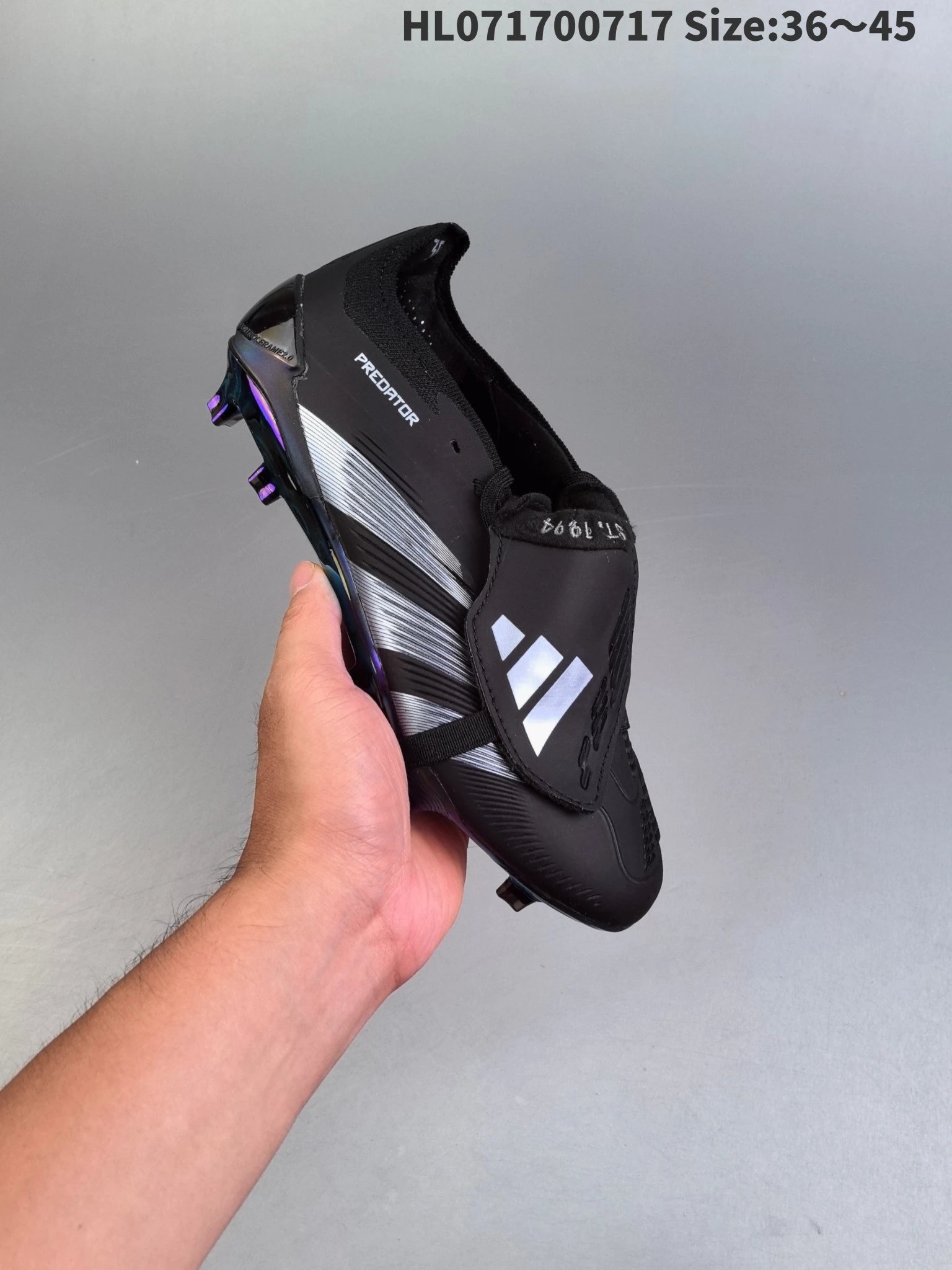 Adidas Predator HL0717 Black Silver Soccer Cleats Mens