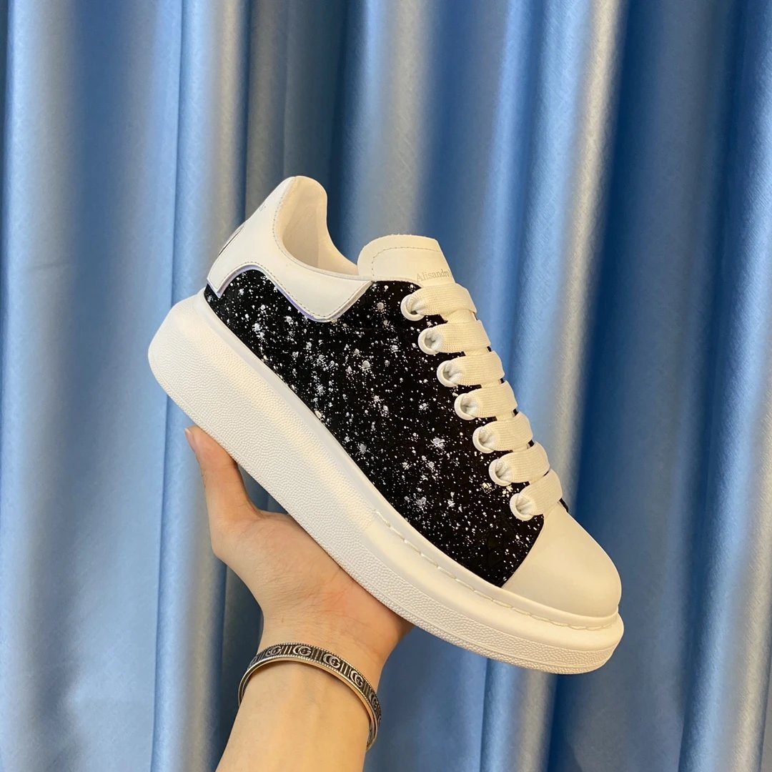 Alexander McQueen Black White Splatter Sneakers