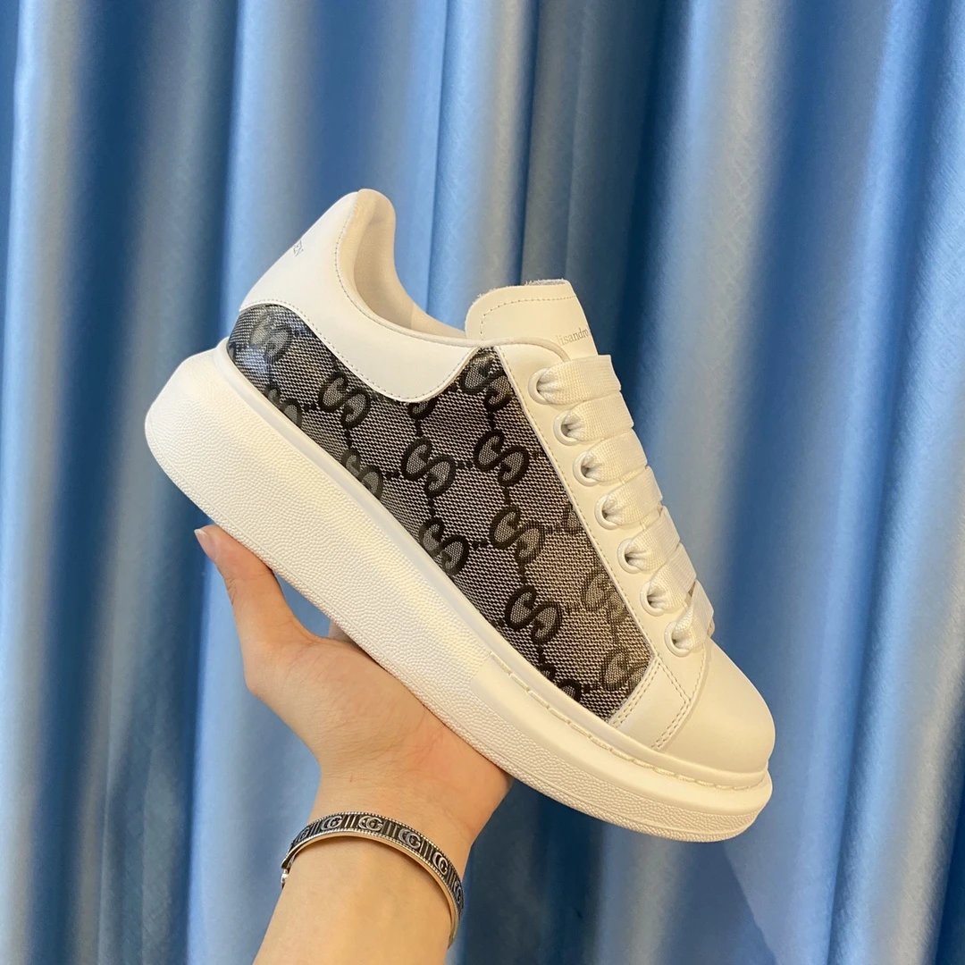 Alexander McQueen White Leather Logo Sneakers