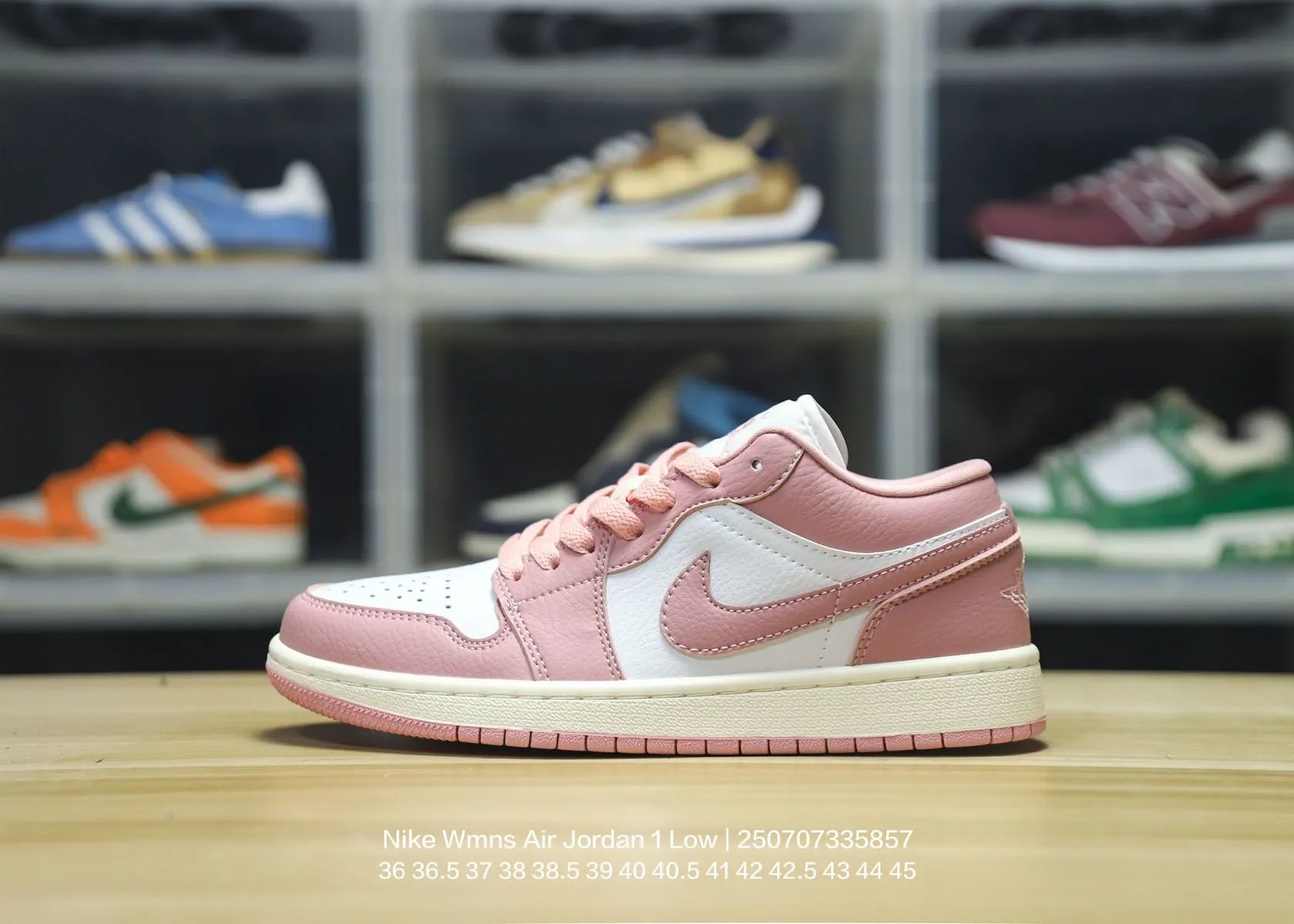 Nike Air Jordan 1 Low Pink White Leather Shoes