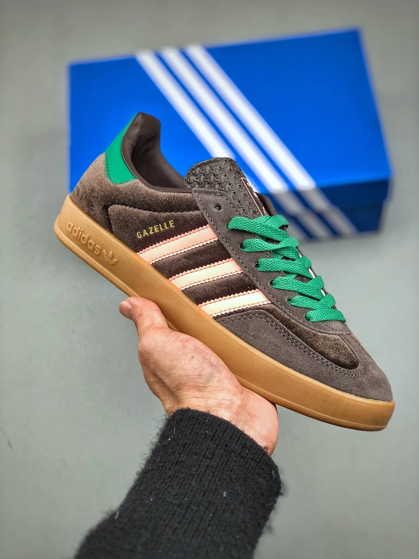 Adidas Gazelle Retro Suede Green Lace Sneakers