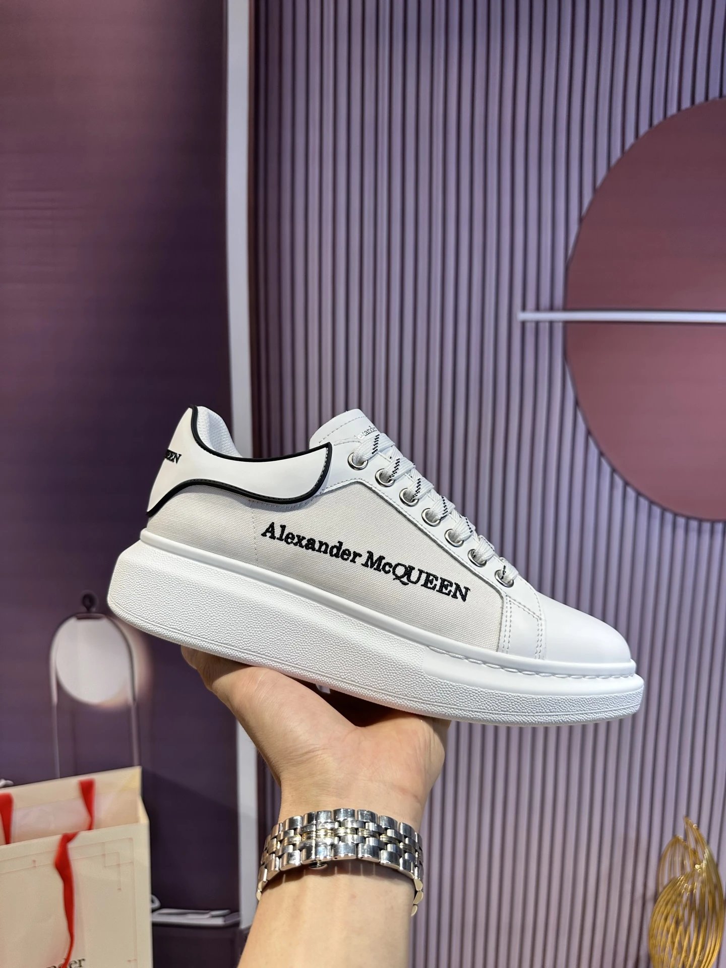Alexander McQueen White Leather Men’s Sneakers