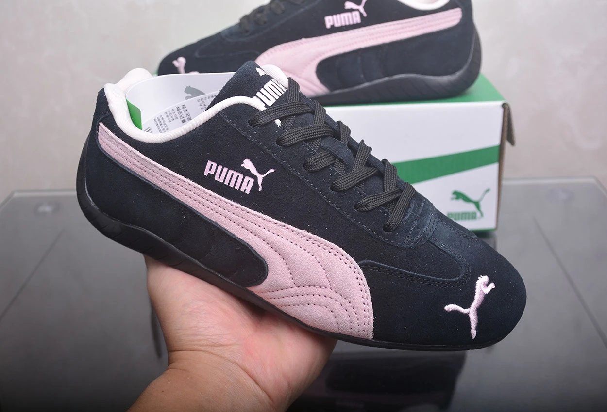 PUMA Women Suede Sneakers Black Pink Casual Shoes