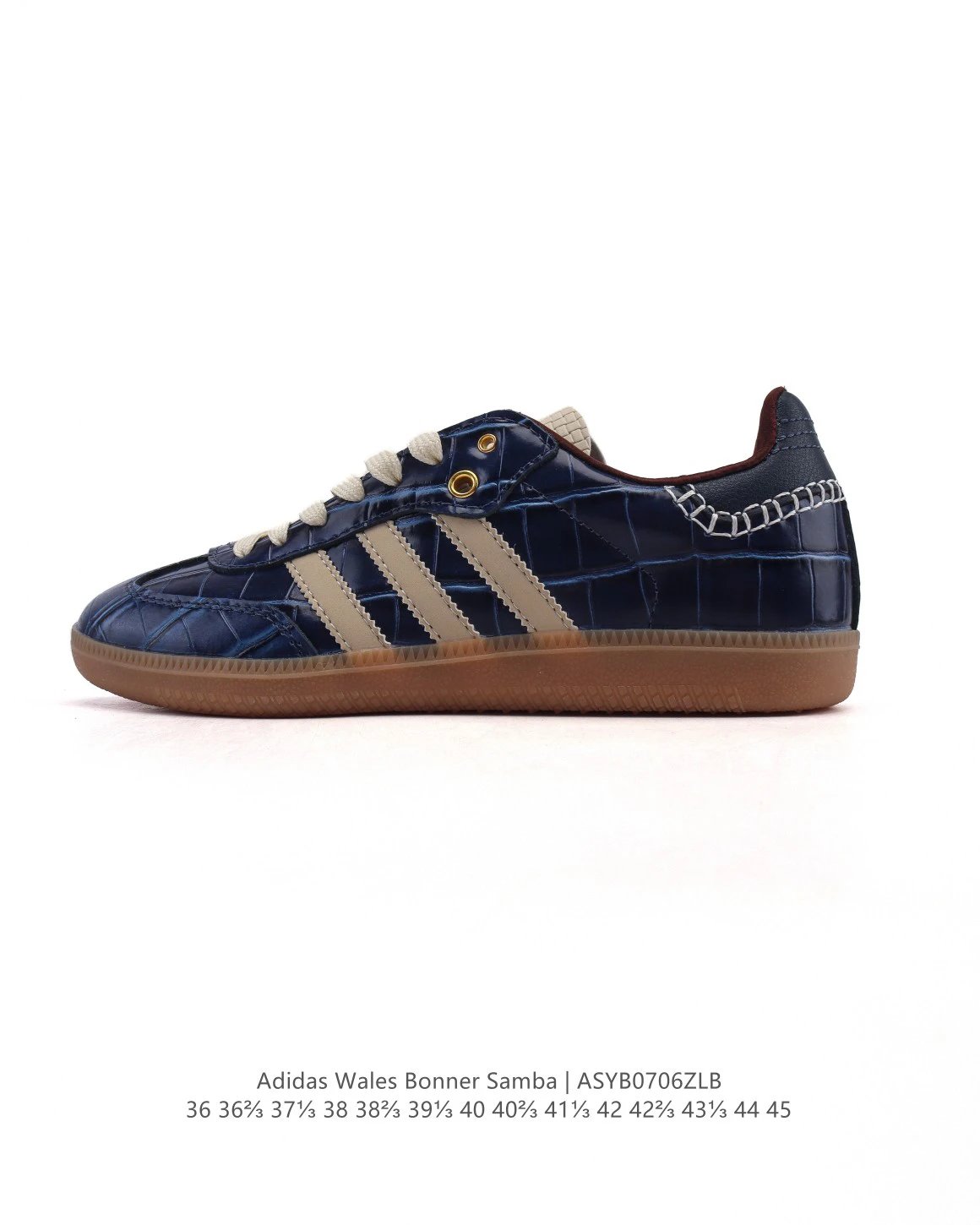 Adidas Wales Bonner Samba Navy Leather Sneakers