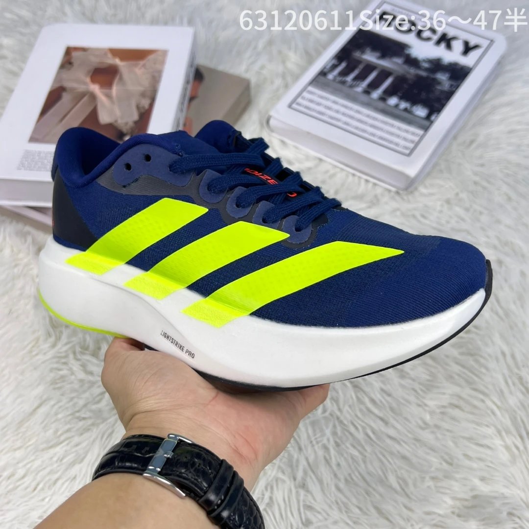 Adidas Neon Stripe Running Shoes Lightweight Breathable