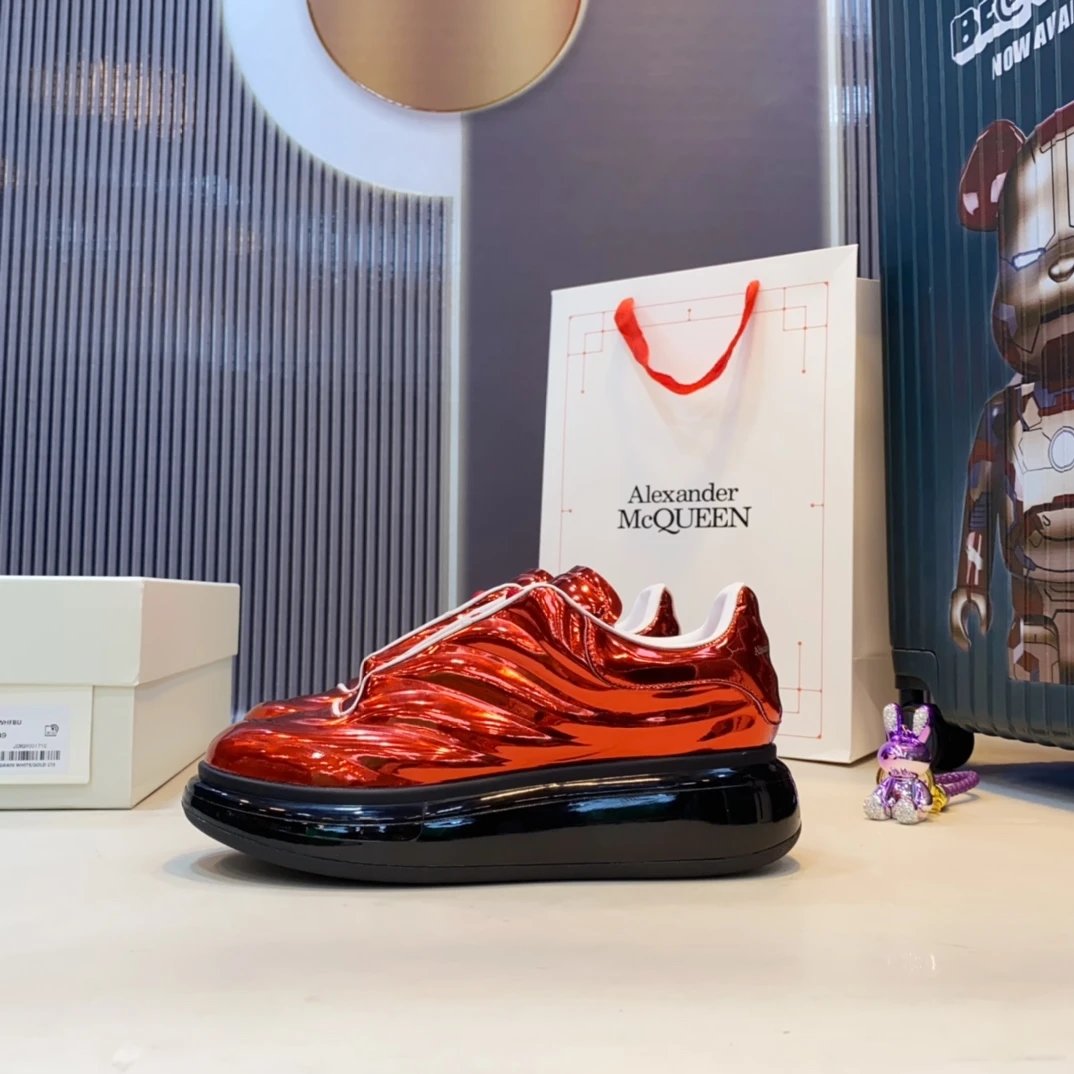 Alexander McQueen Metallic Red Chunky Sneakers