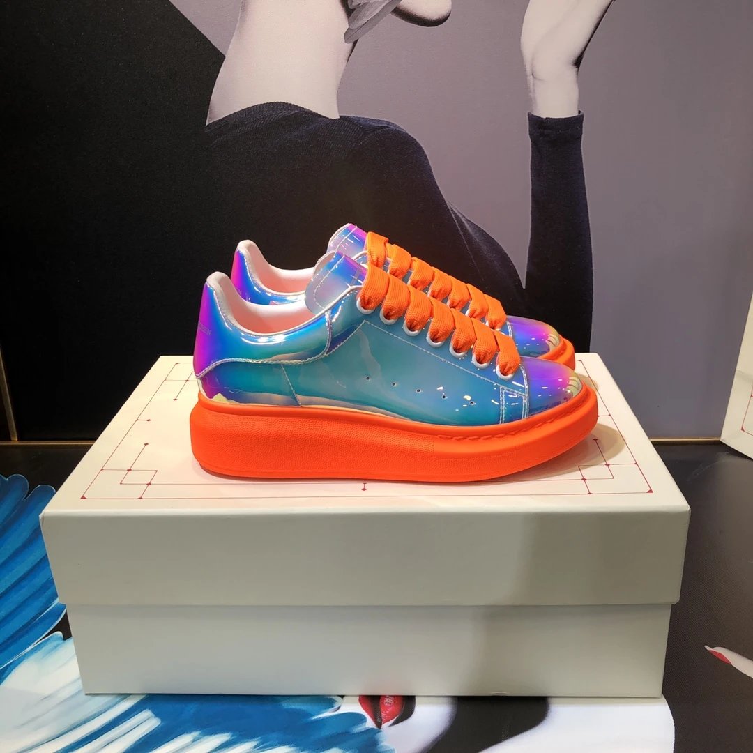 Alexander McQueen Blue Orange Iridescent Sneakers