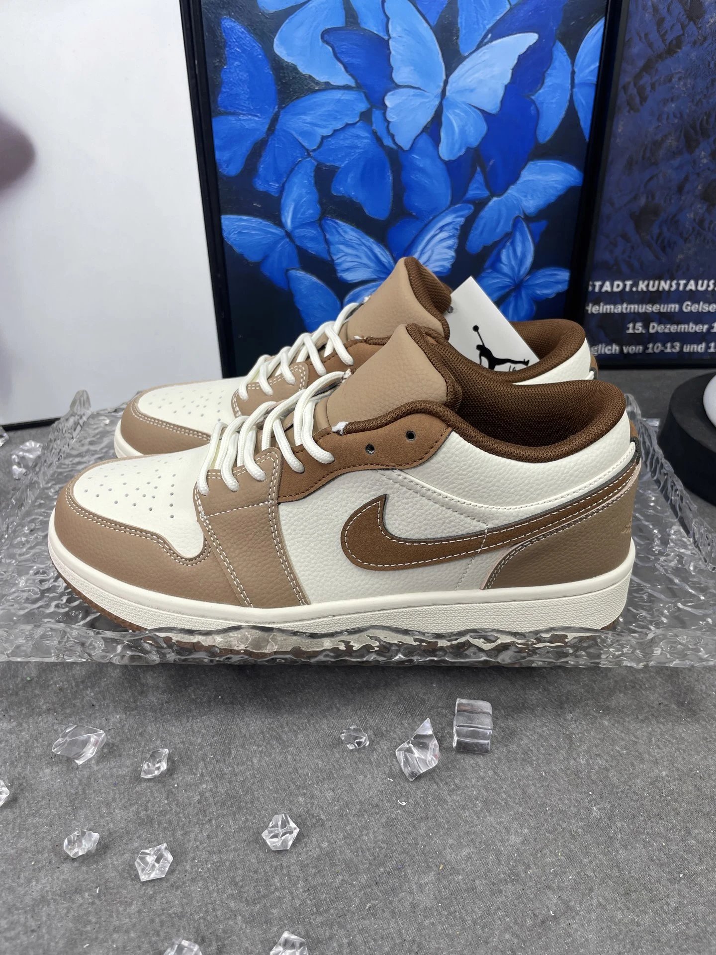 Air Jordan Low Retro Brown Beige Leather Sneakers