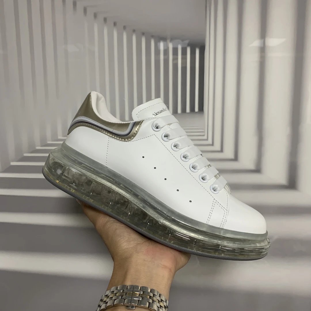 Alexander McQueen White Leather Air Sole Sneakers