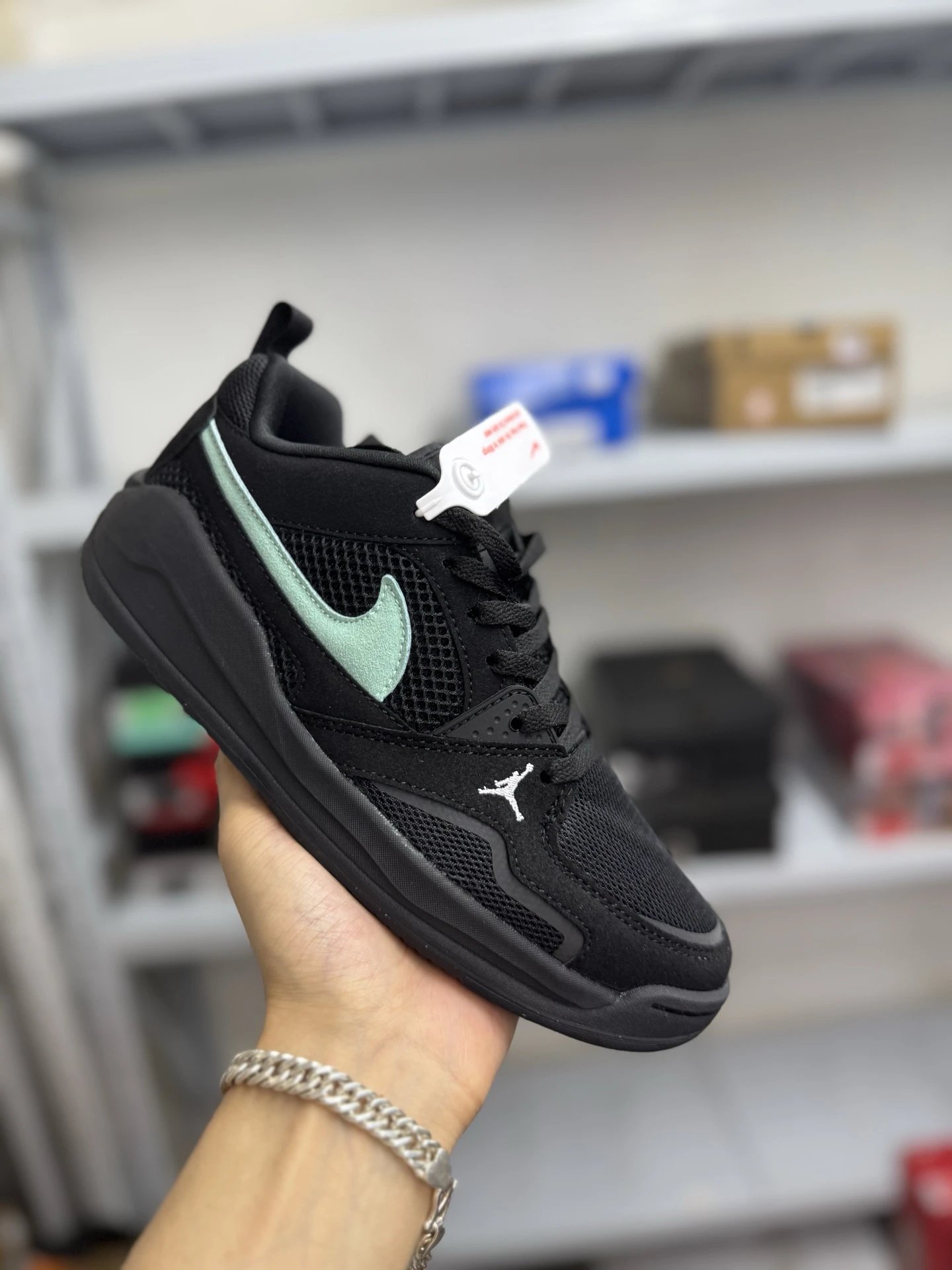 Air Jordan Men’s Black Mint Green Casual Sneakers