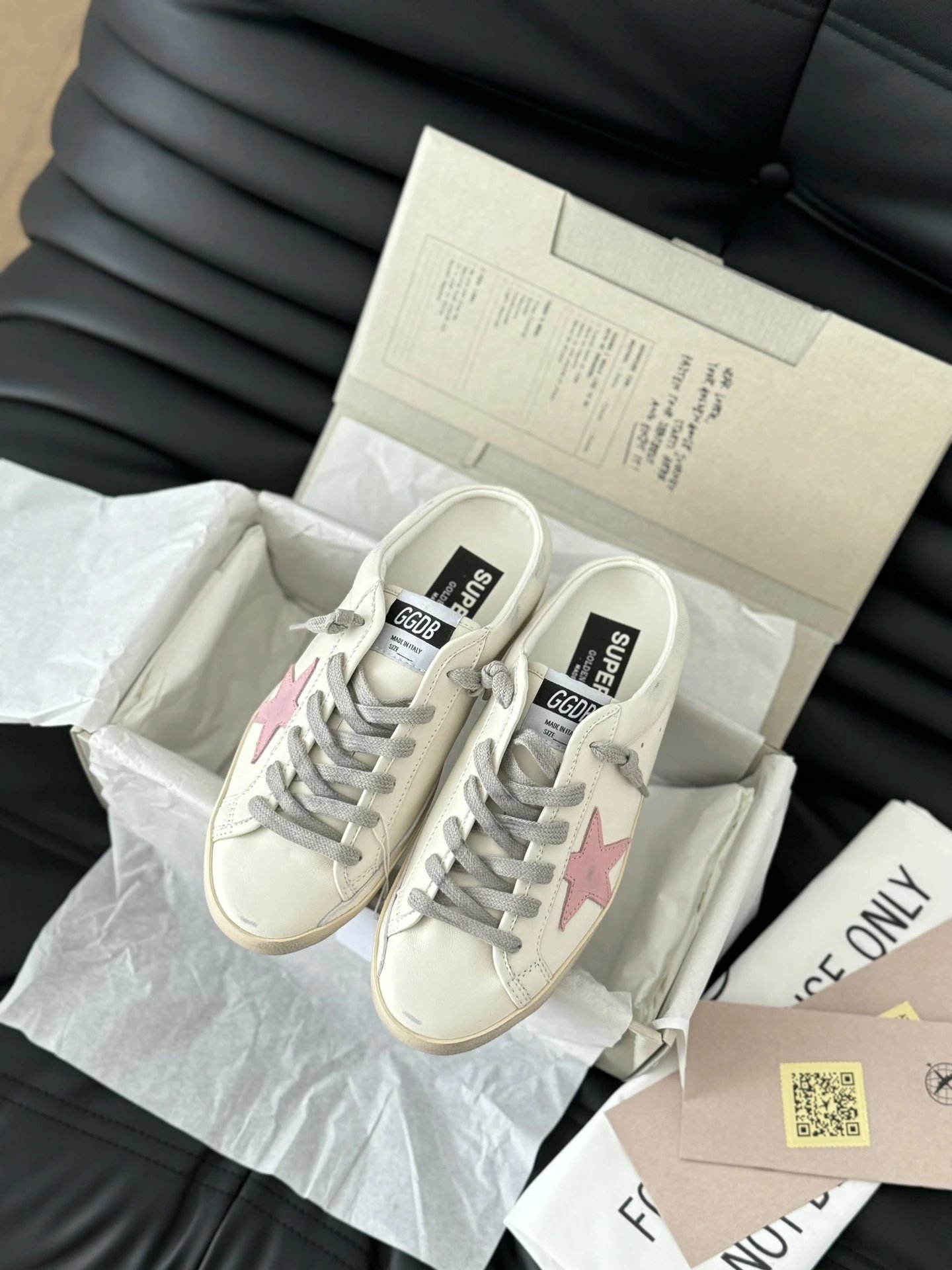 Golden Goose Women Sneakers Pink Star Leather Shoes