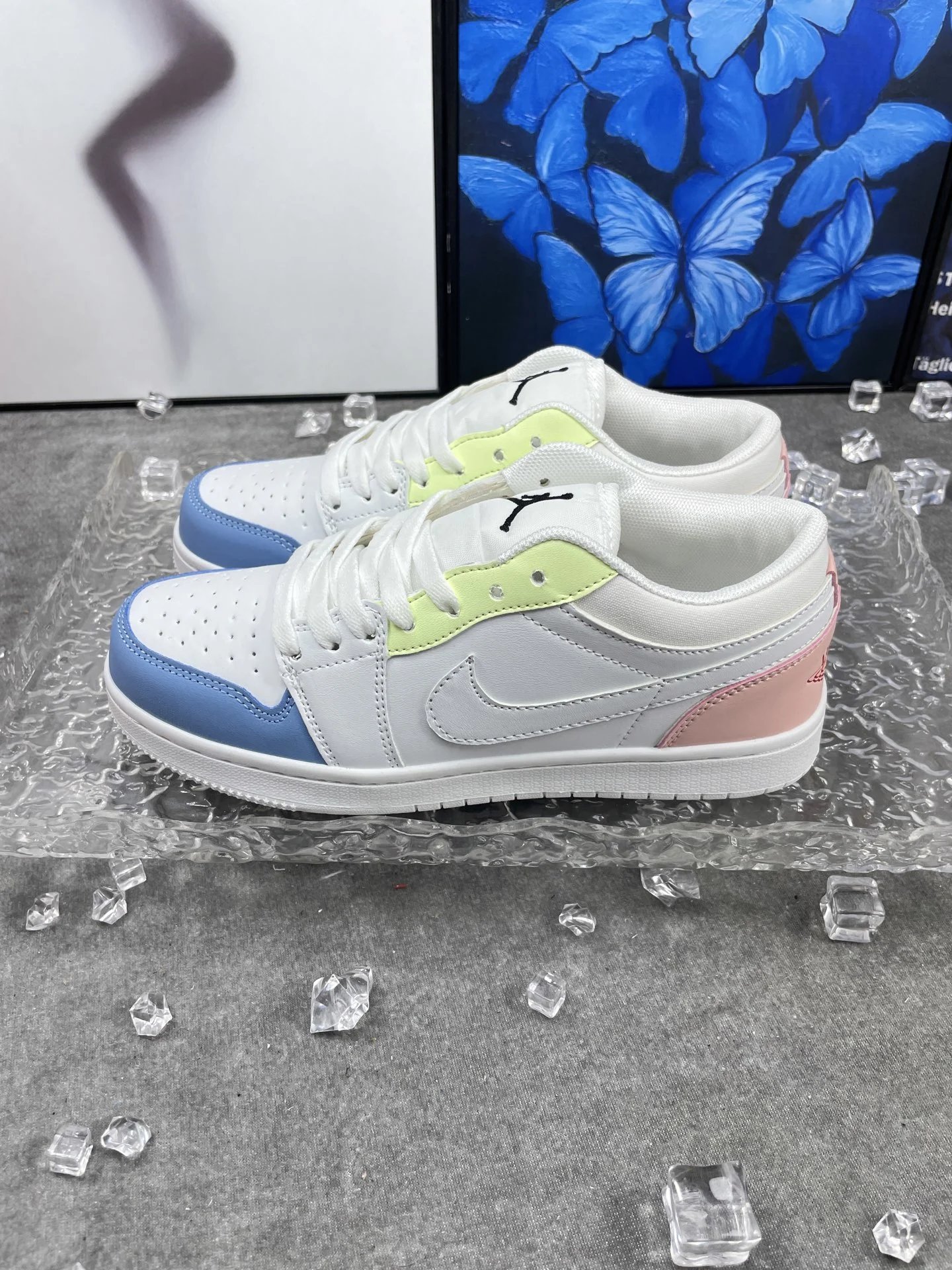 Air Jordan Low Multicolor Blue Pink Lime Sneakers