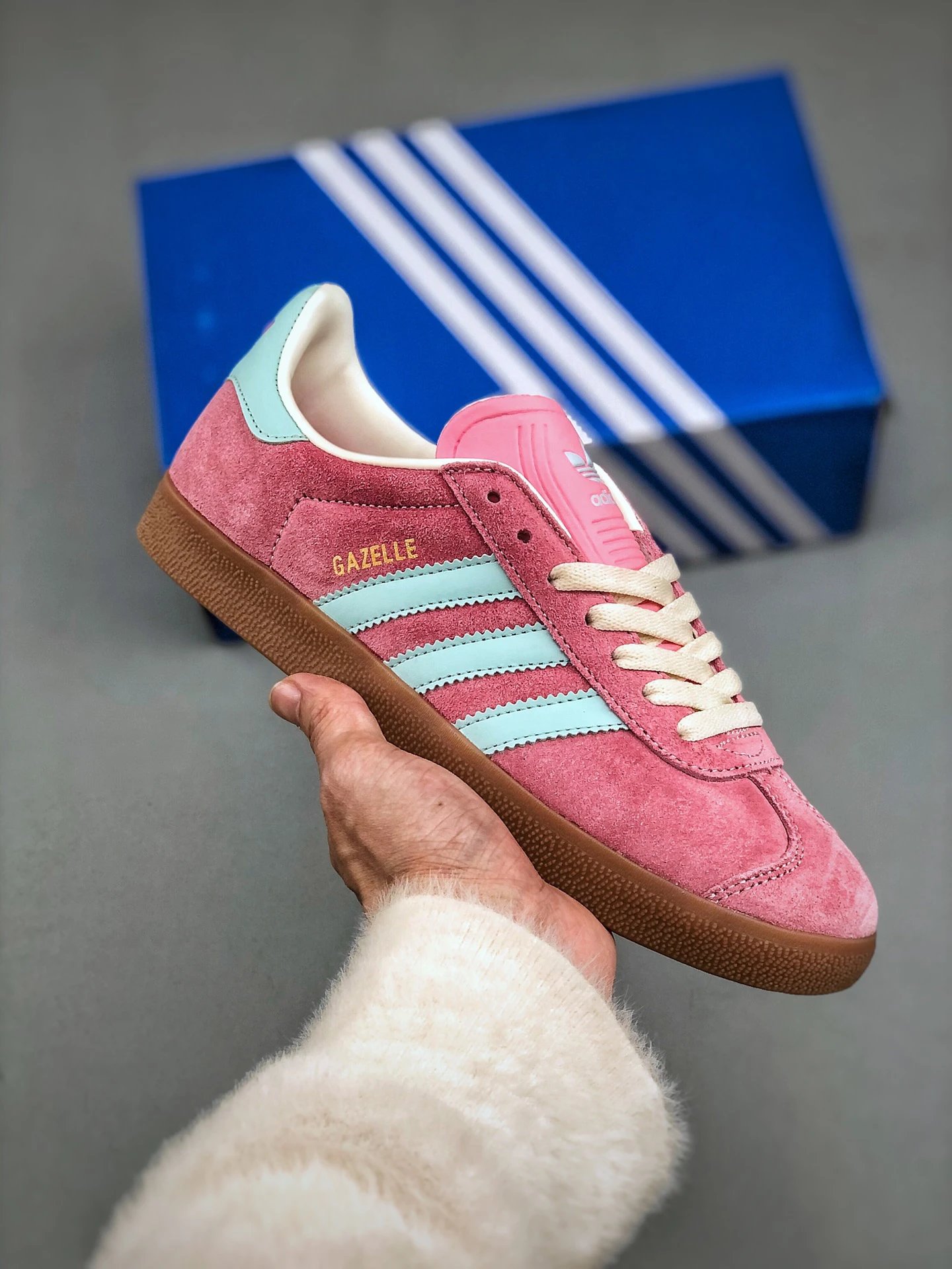 Adidas Gazelle Pink Suede Retro Sneakers Shoes