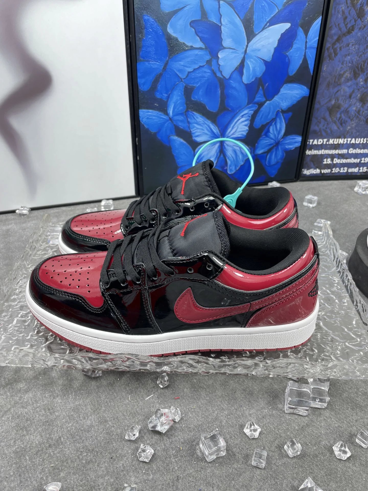 Air Jordan Retro Low Black Red Leather Sneakers
