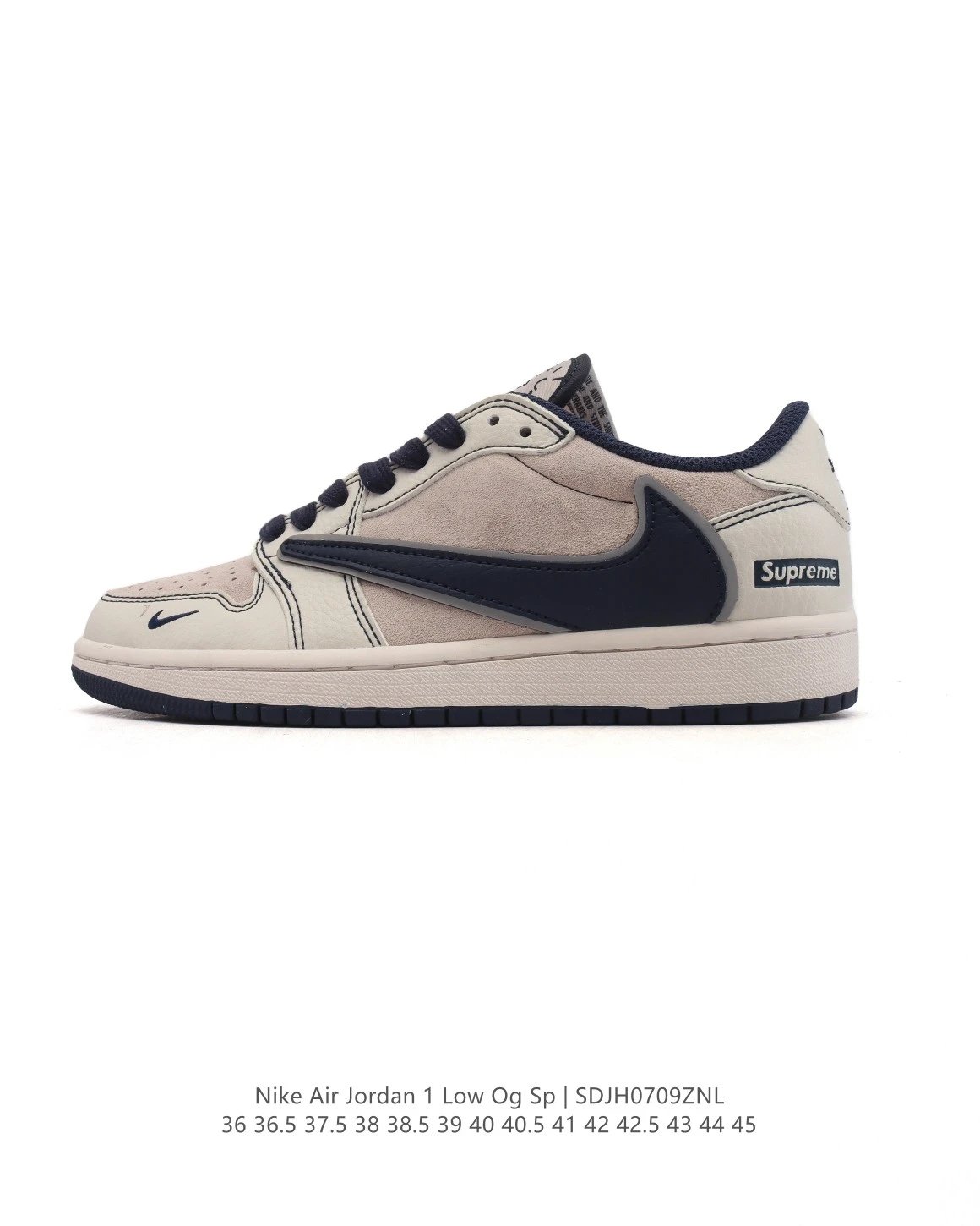 Nike Air Jordan 1 Low Supreme Navy Sneakers
