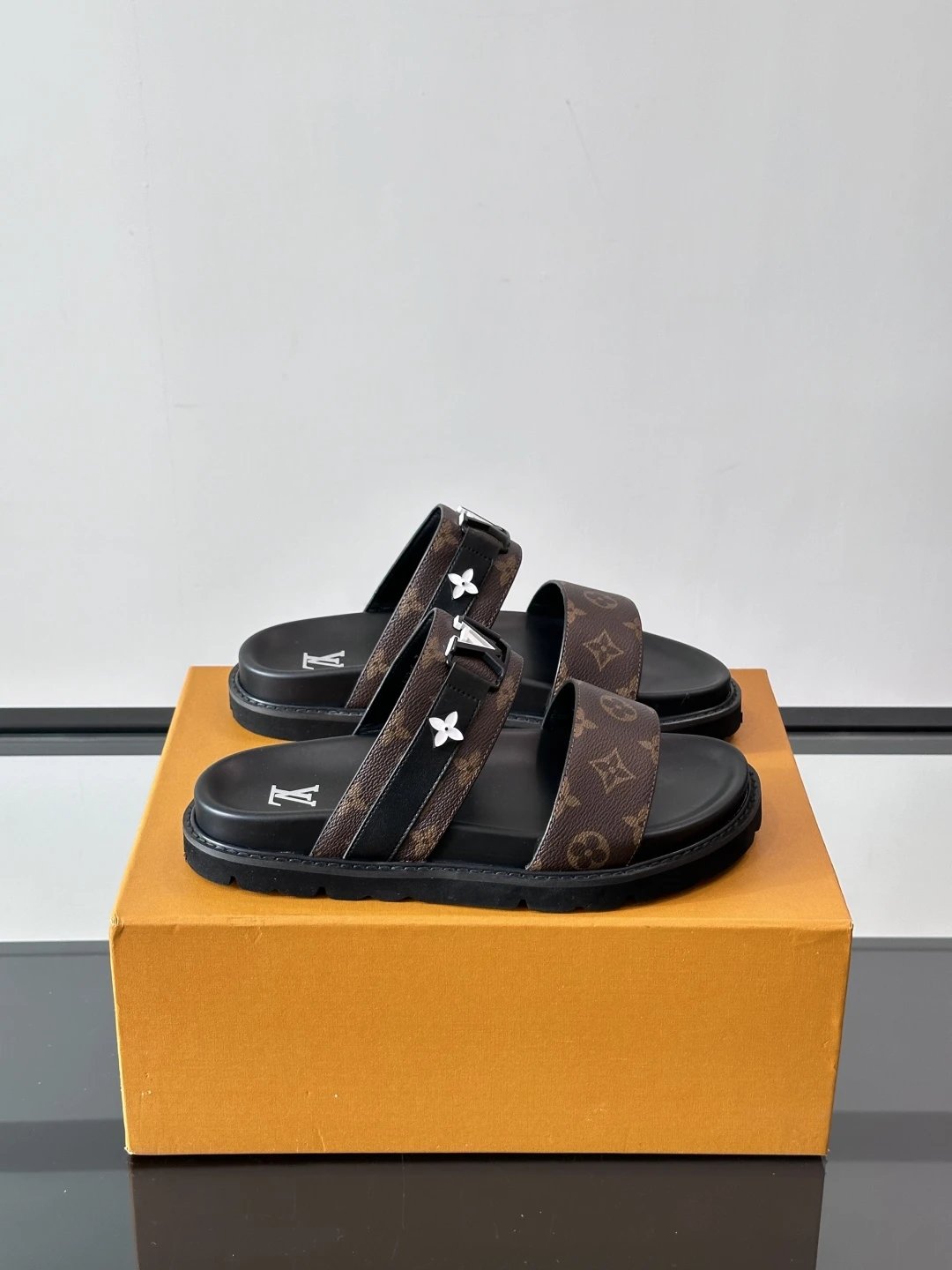 Louis Vuitton Monogram Brown Men’s Sandals Shoes