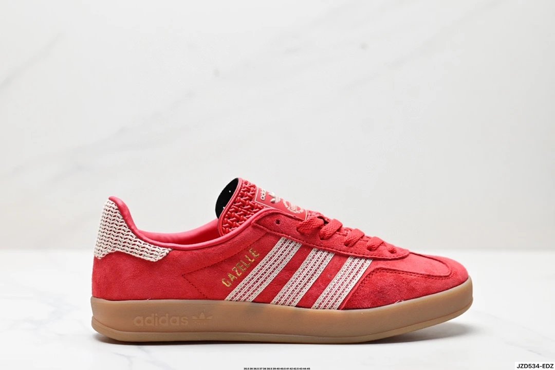 Adidas Gazelle Red Suede Classic 3-Stripes Sneakers