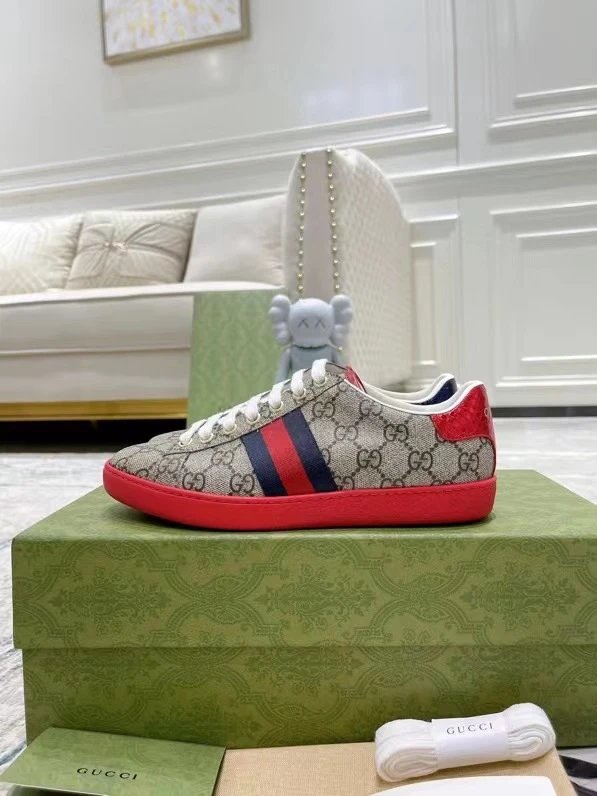 Gucci Men’s GG Canvas Red Sole Luxury Sneakers