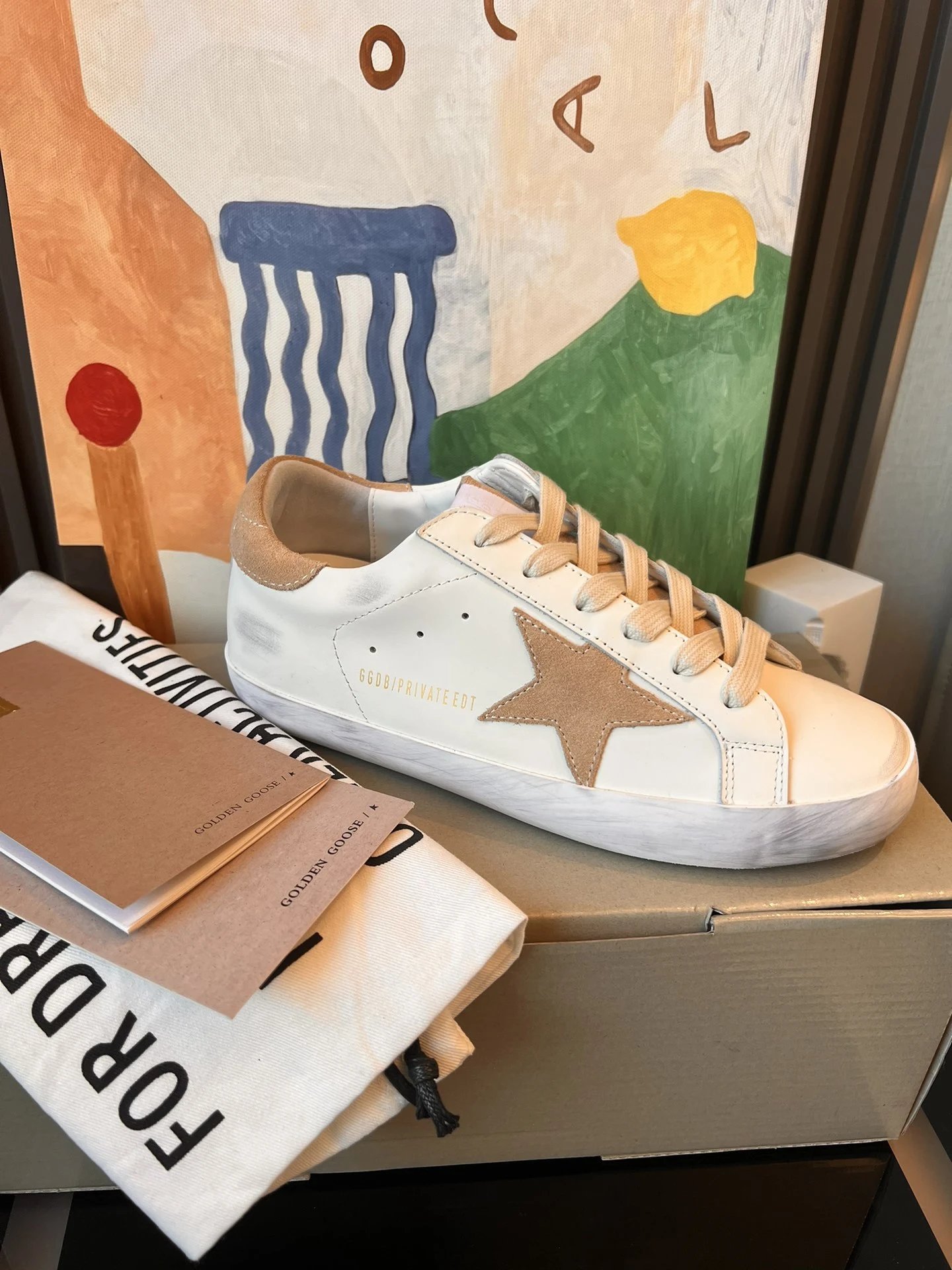 Golden Goose Beige Star Leather Women Sneakers