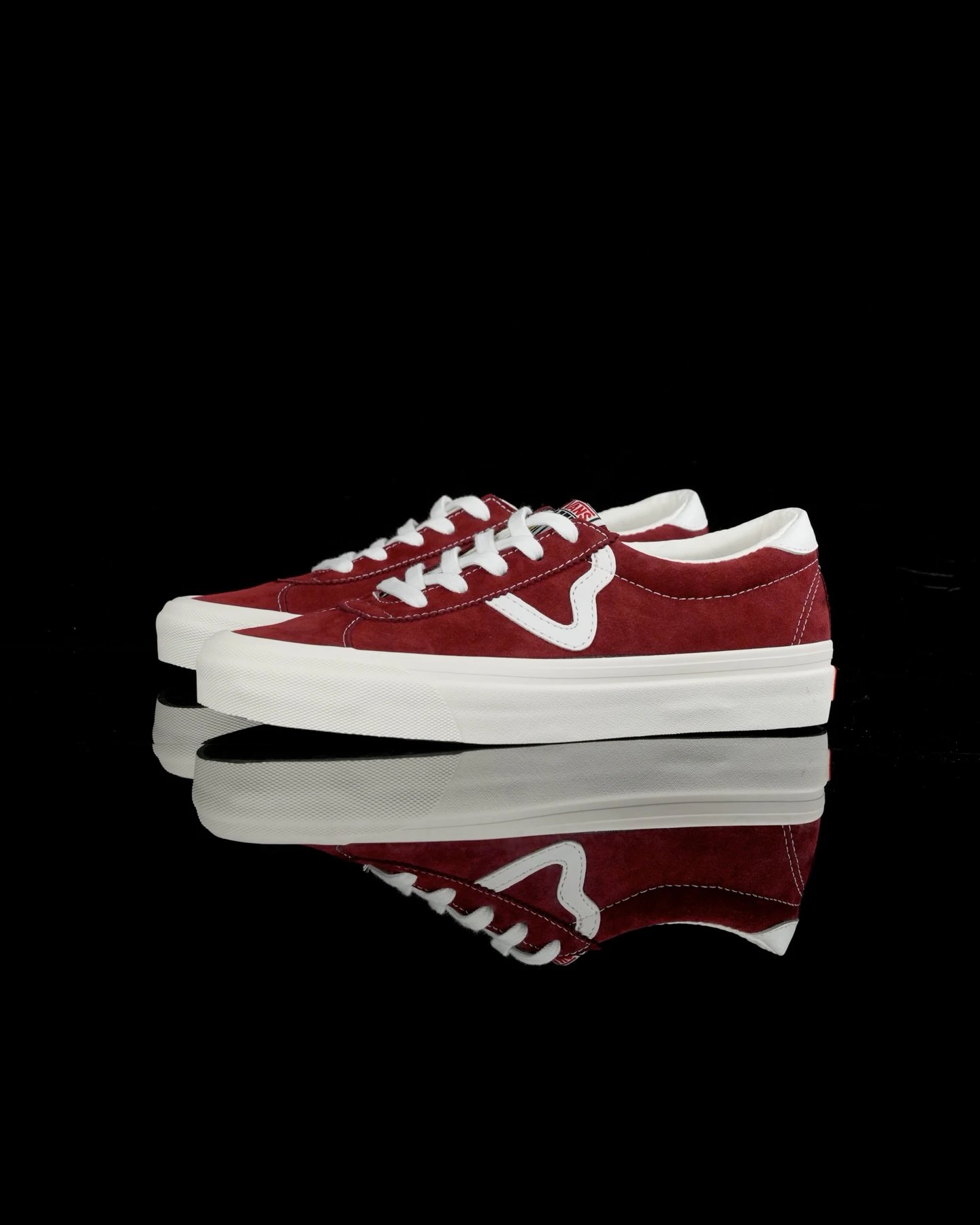 Vans Red Suede Low Top Skateboarding Shoes for Men