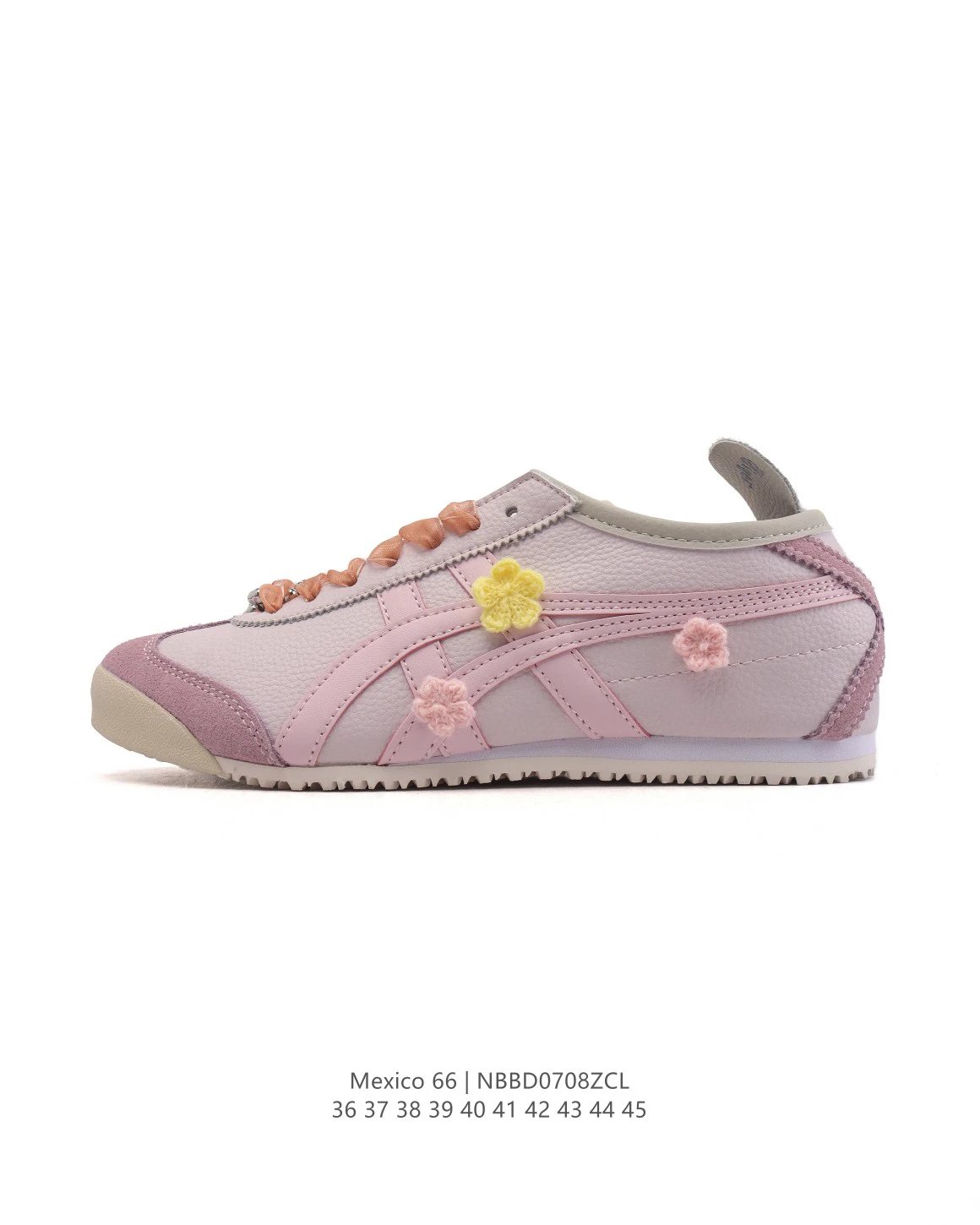 Onitsuka Tiger Mexico 66 Pink Flower Leather Sneakers