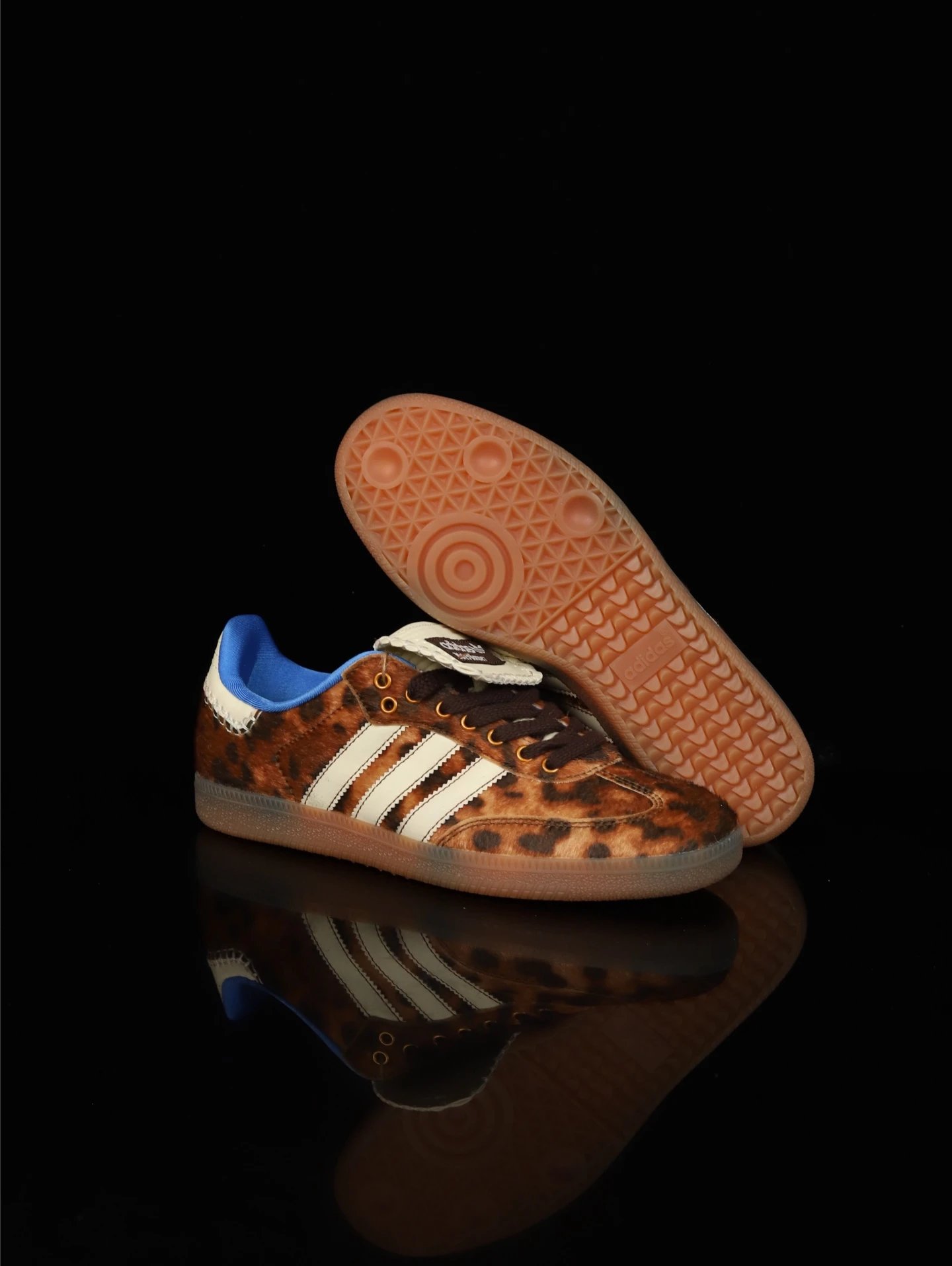 Adidas Leopard Print Retro Gum Sole Sneakers Shoes