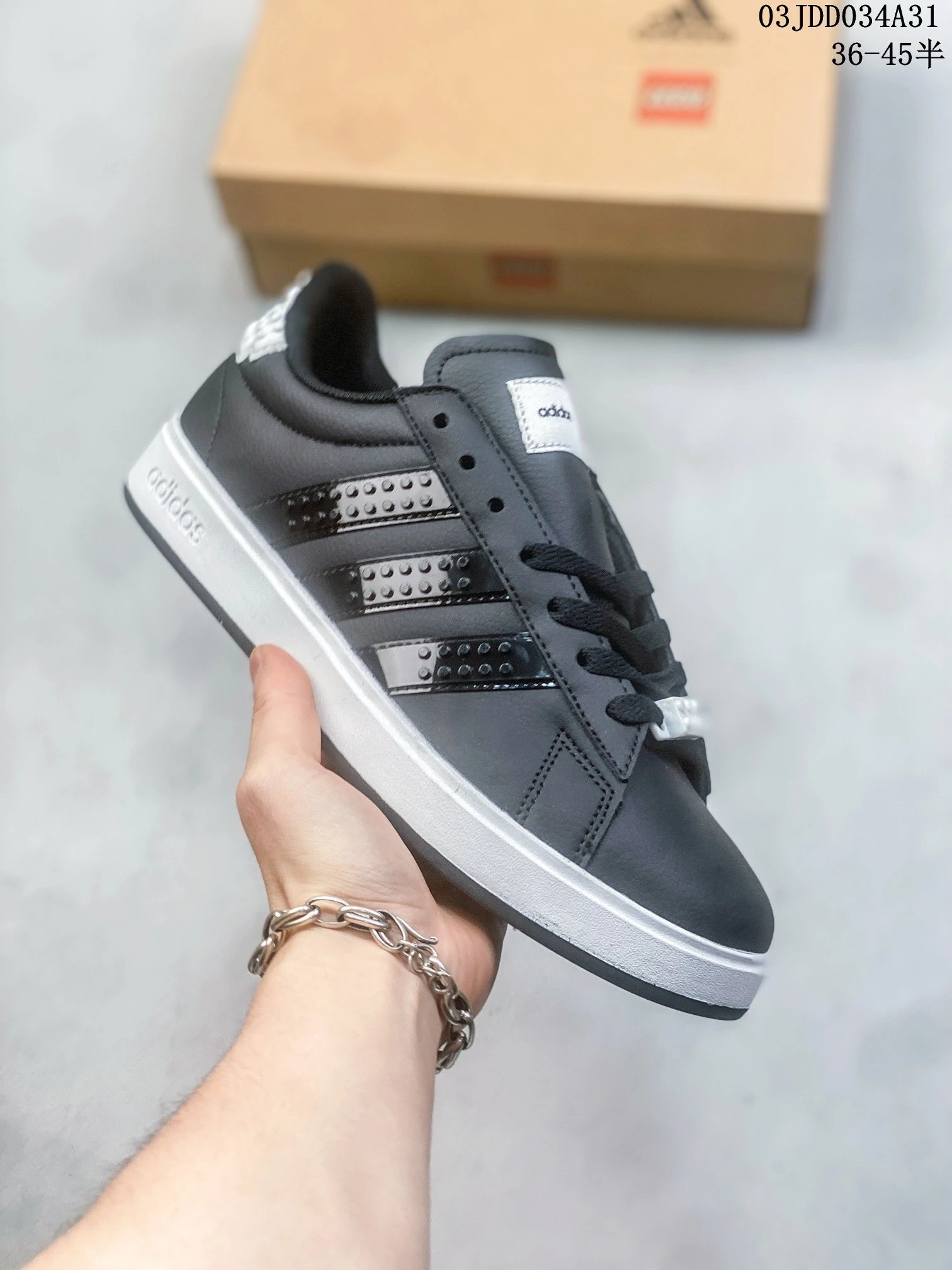 Adidas Men’s Classic Black Leather Sneakers Casual Shoes