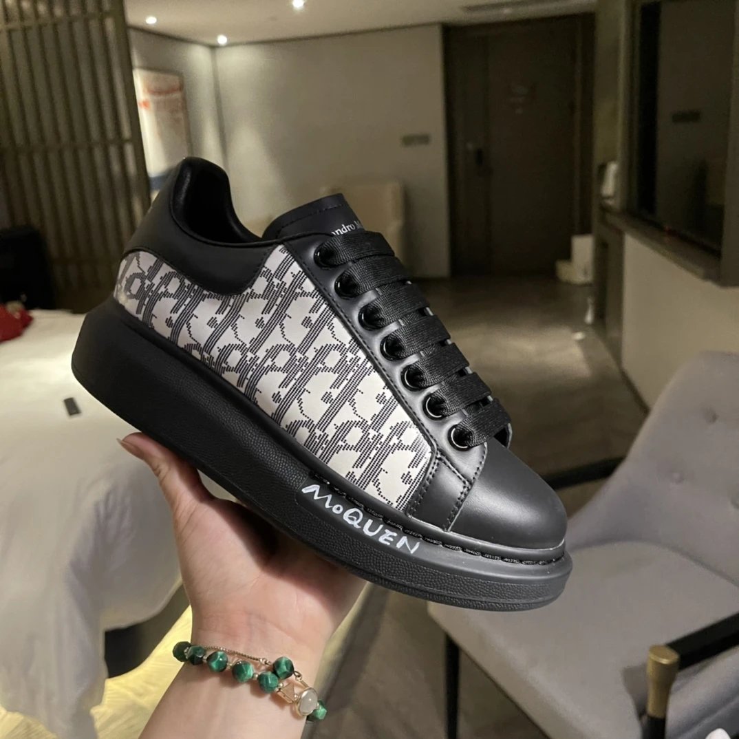 Alexander McQueen Black Patterned Leather Sneakers
