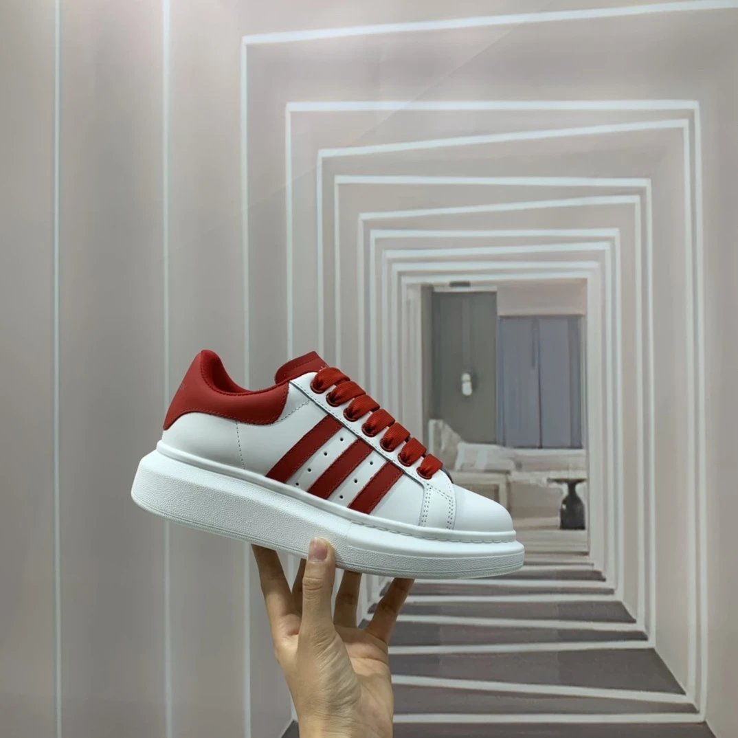Alexander McQUEEN White Red Leather Sneakers