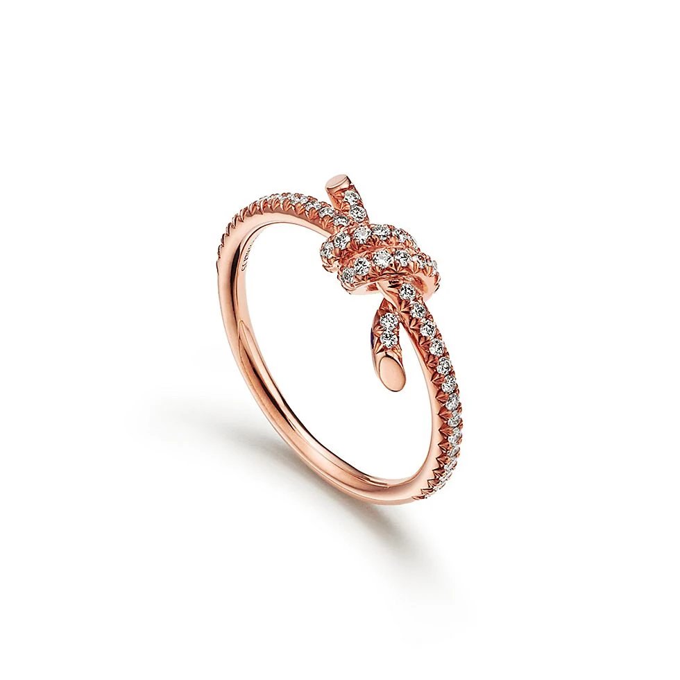 Tiffany Knot Ring Rose Gold Diamond Jewelry