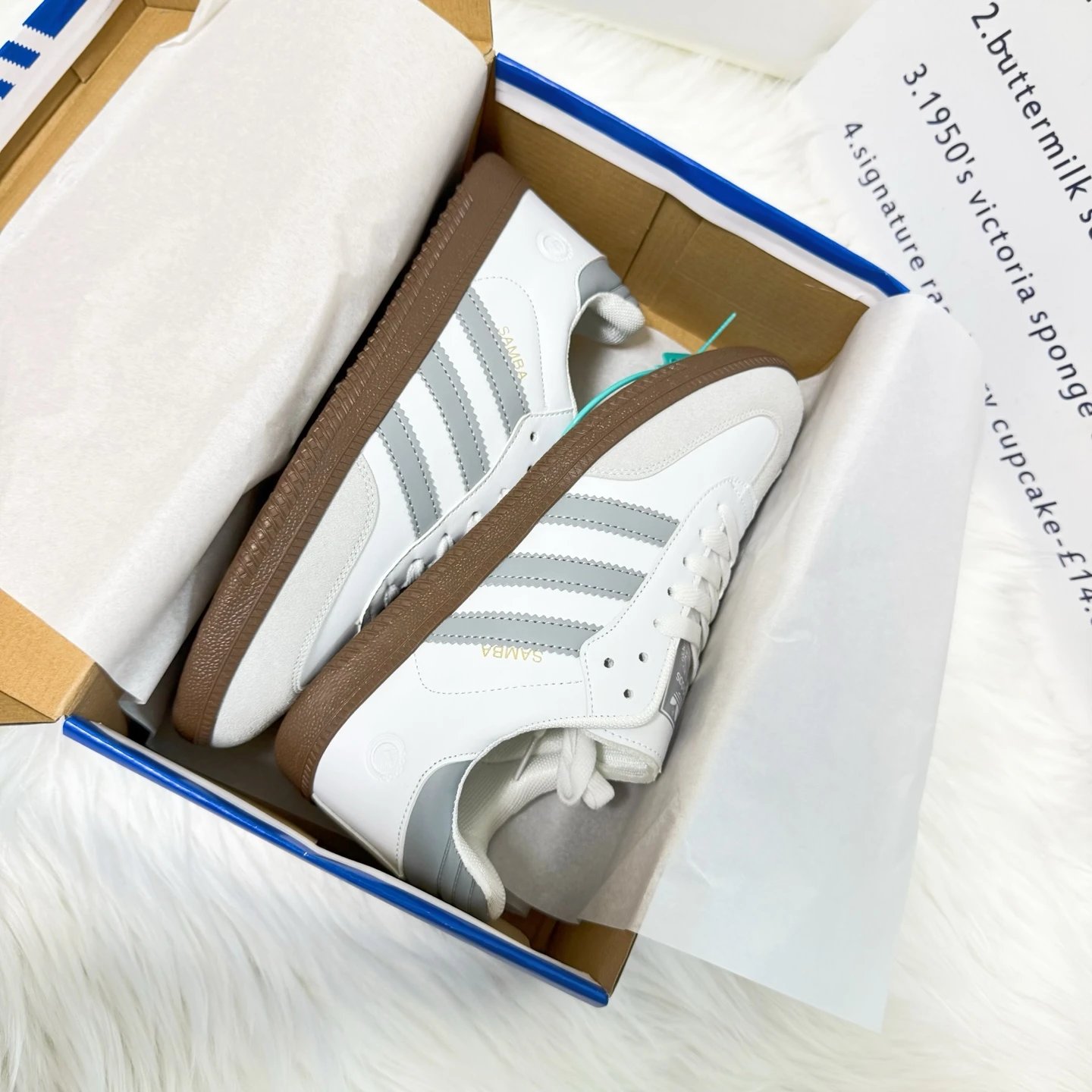 Adidas White Gray Stripe Sneakers Gum Sole Casual Shoes