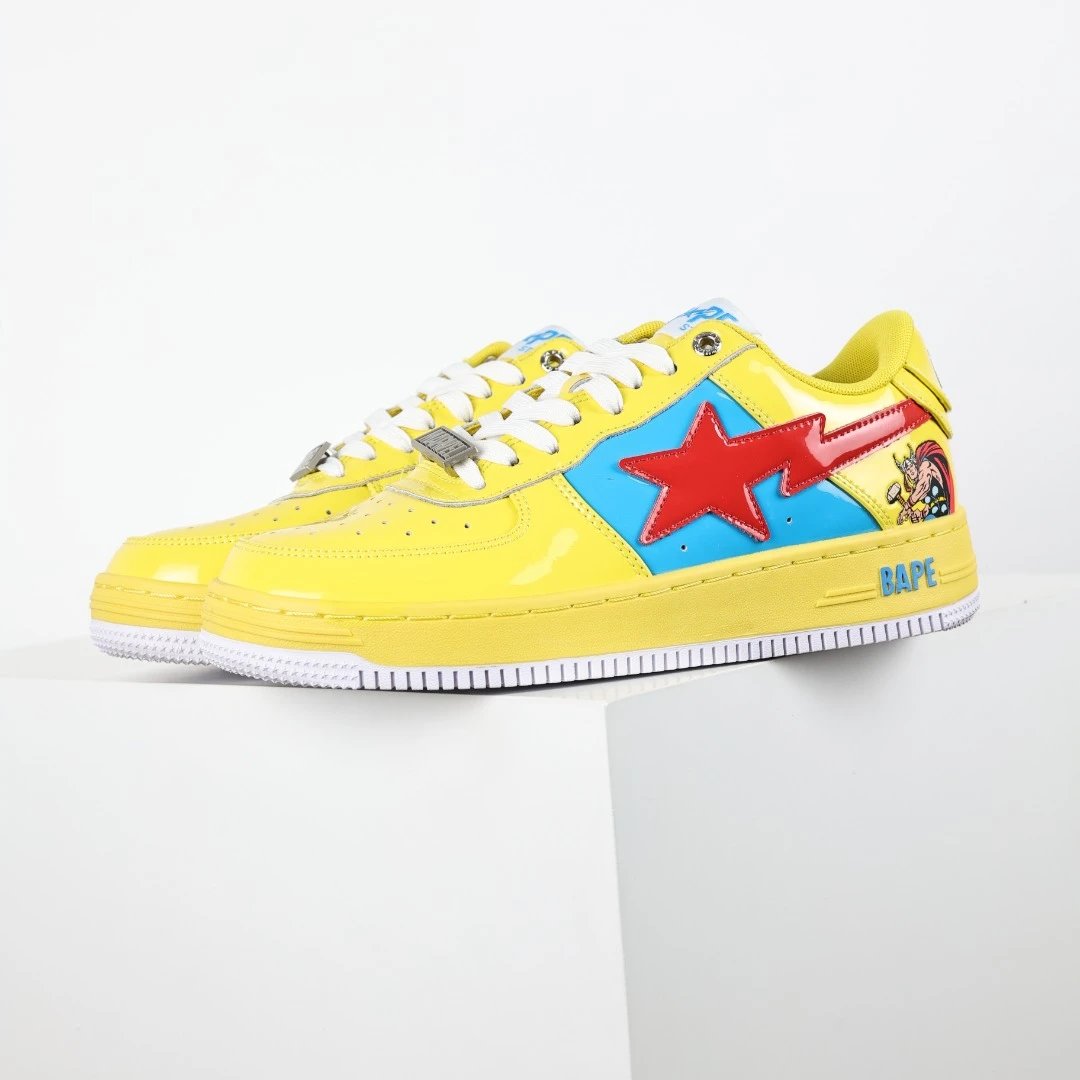 BAPE Colorful Yellow Red Star Streetwear Sneakers