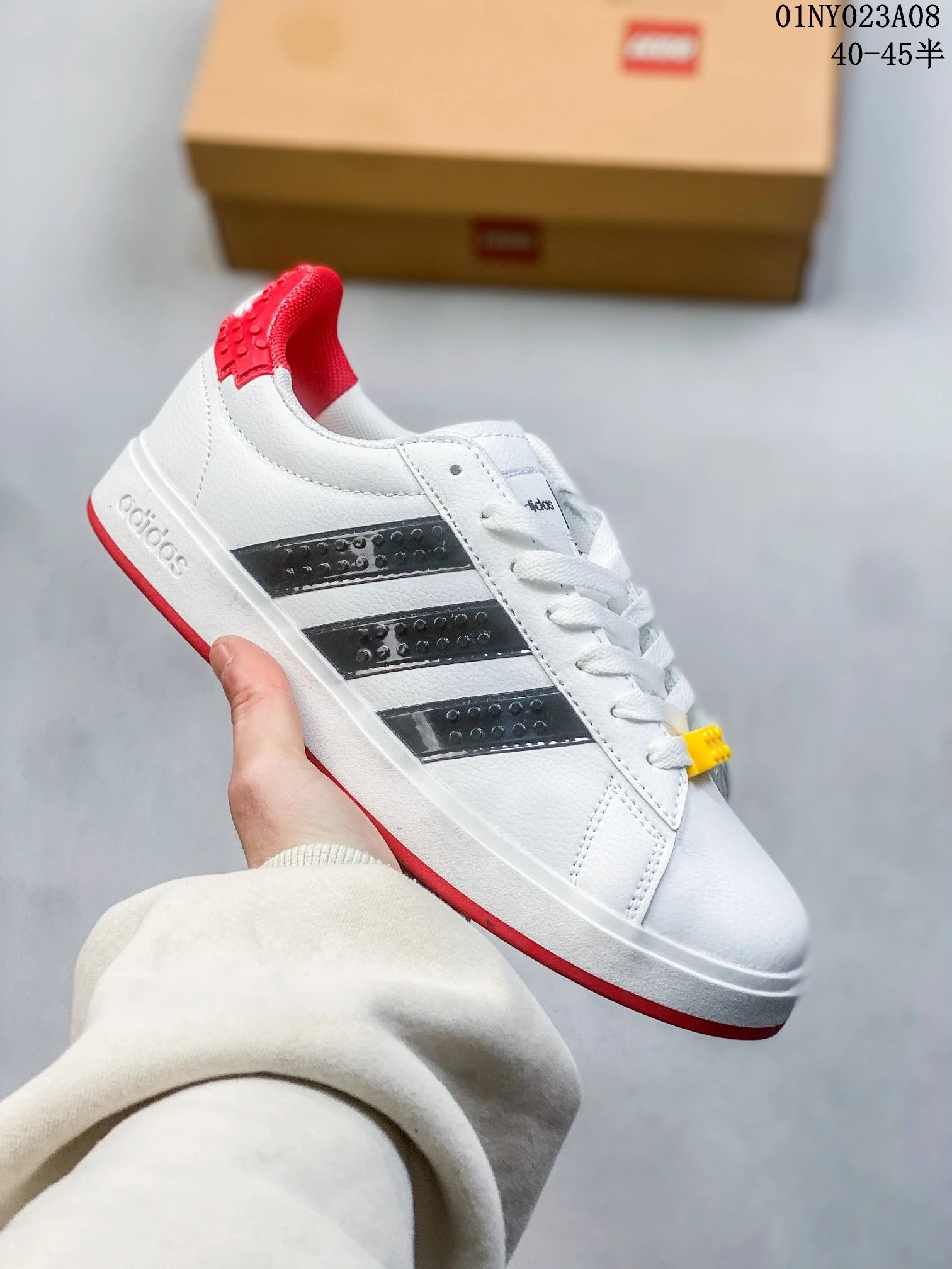 Adidas LEGO White Black Red Casual Sneakers Men