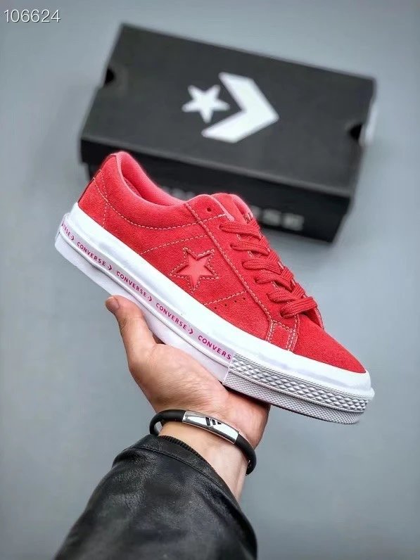 Converse Red Suede Low Top Skate Sneakers