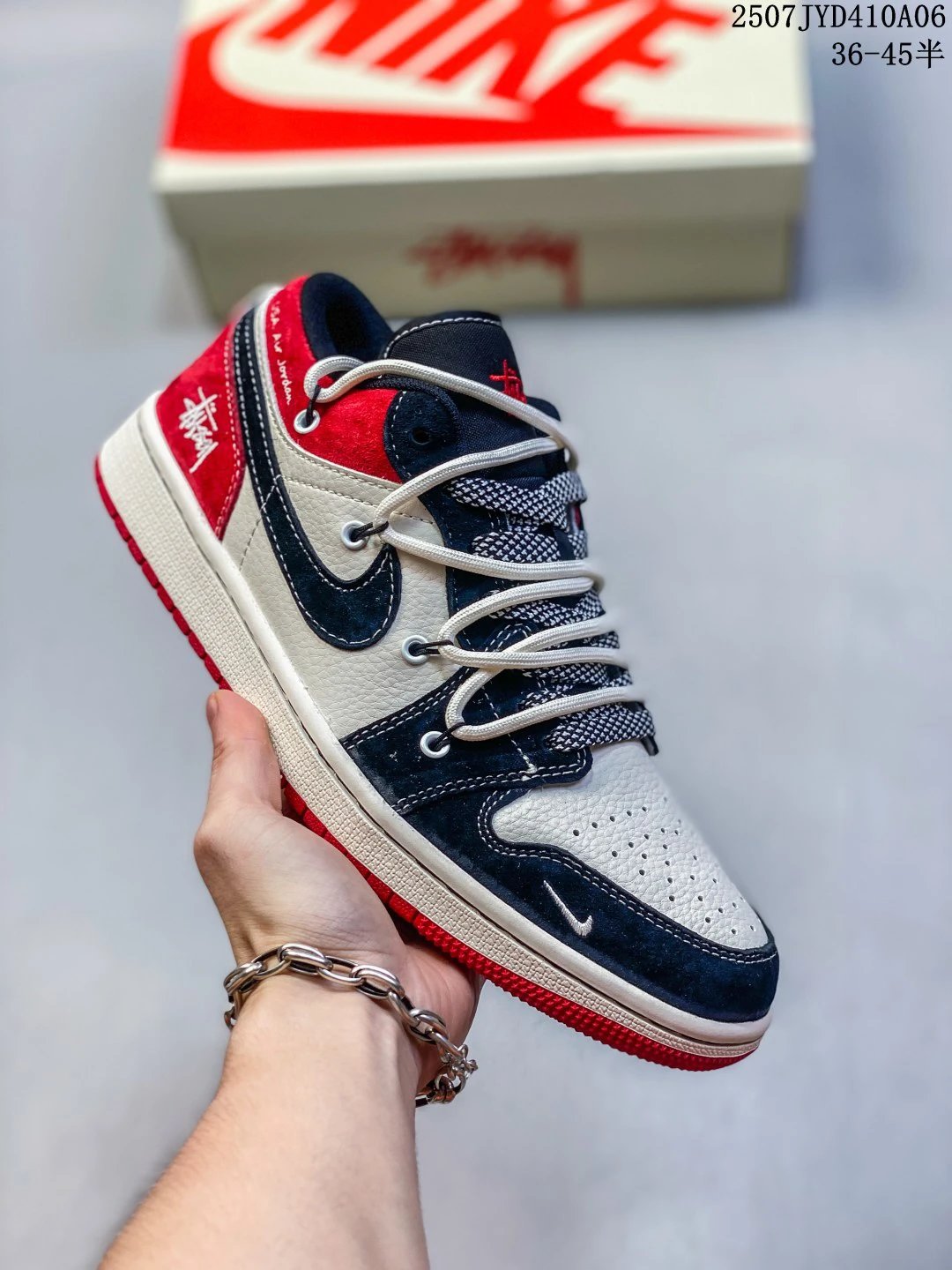 Nike Stussy Low Top Navy Red Sneakers