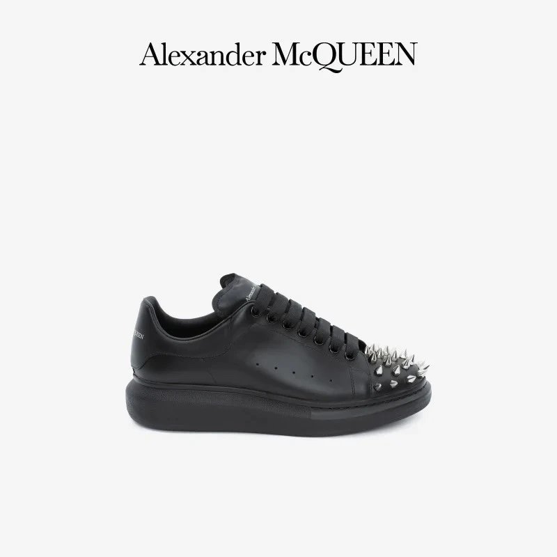Alexander McQueen Black Spiked Leather Oversized Sneakers